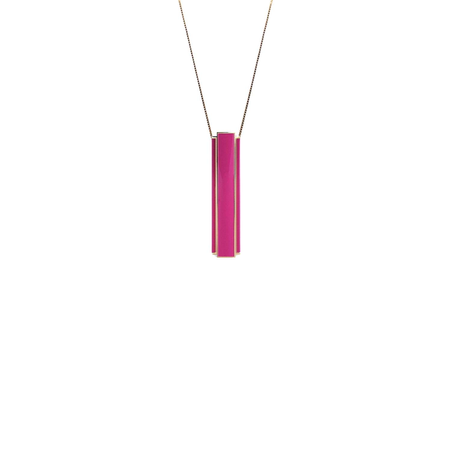 The Rose Women's Gold / Pink Pendant One Neon Pink In Multi