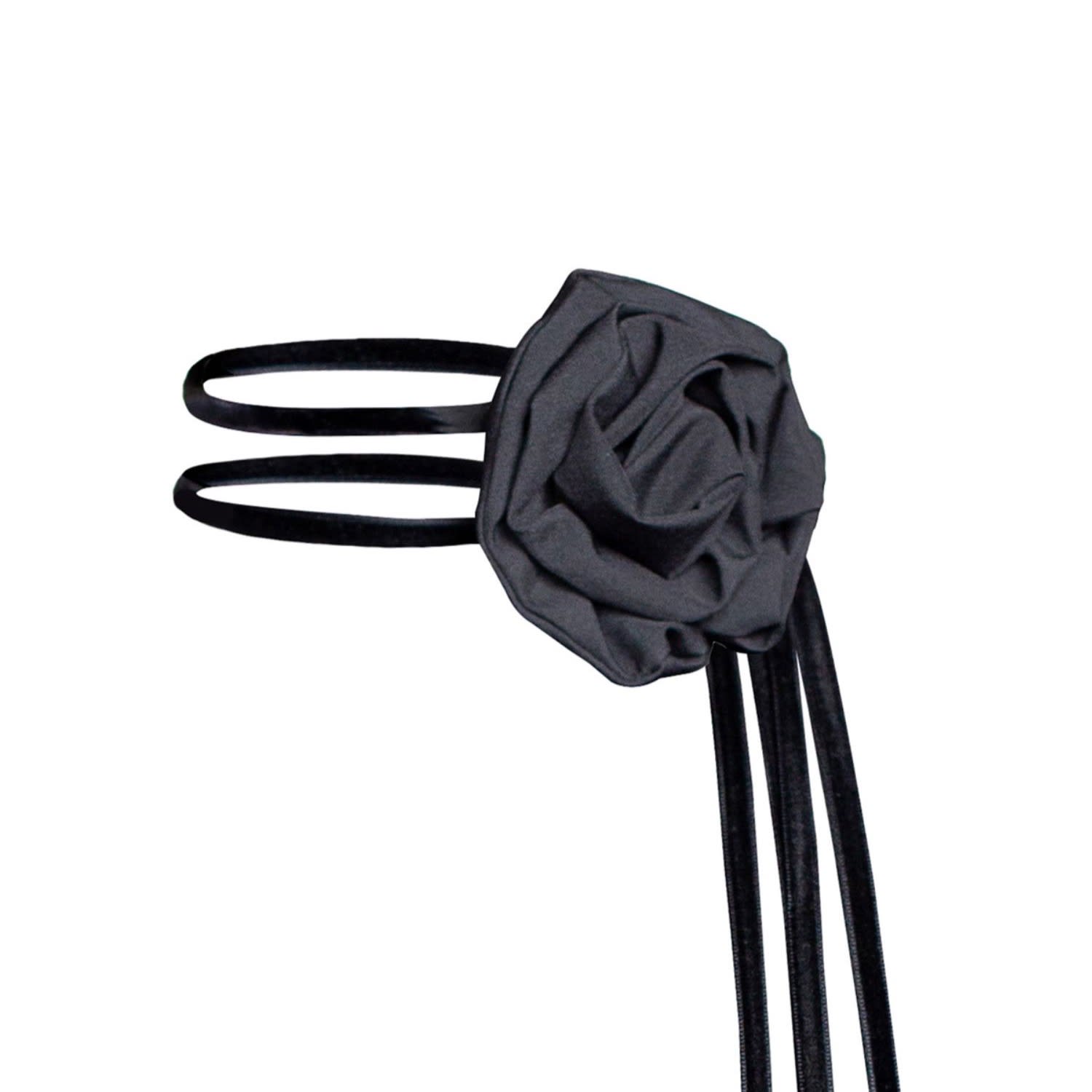 Rainsisters Women's Black Rose Flower Choker