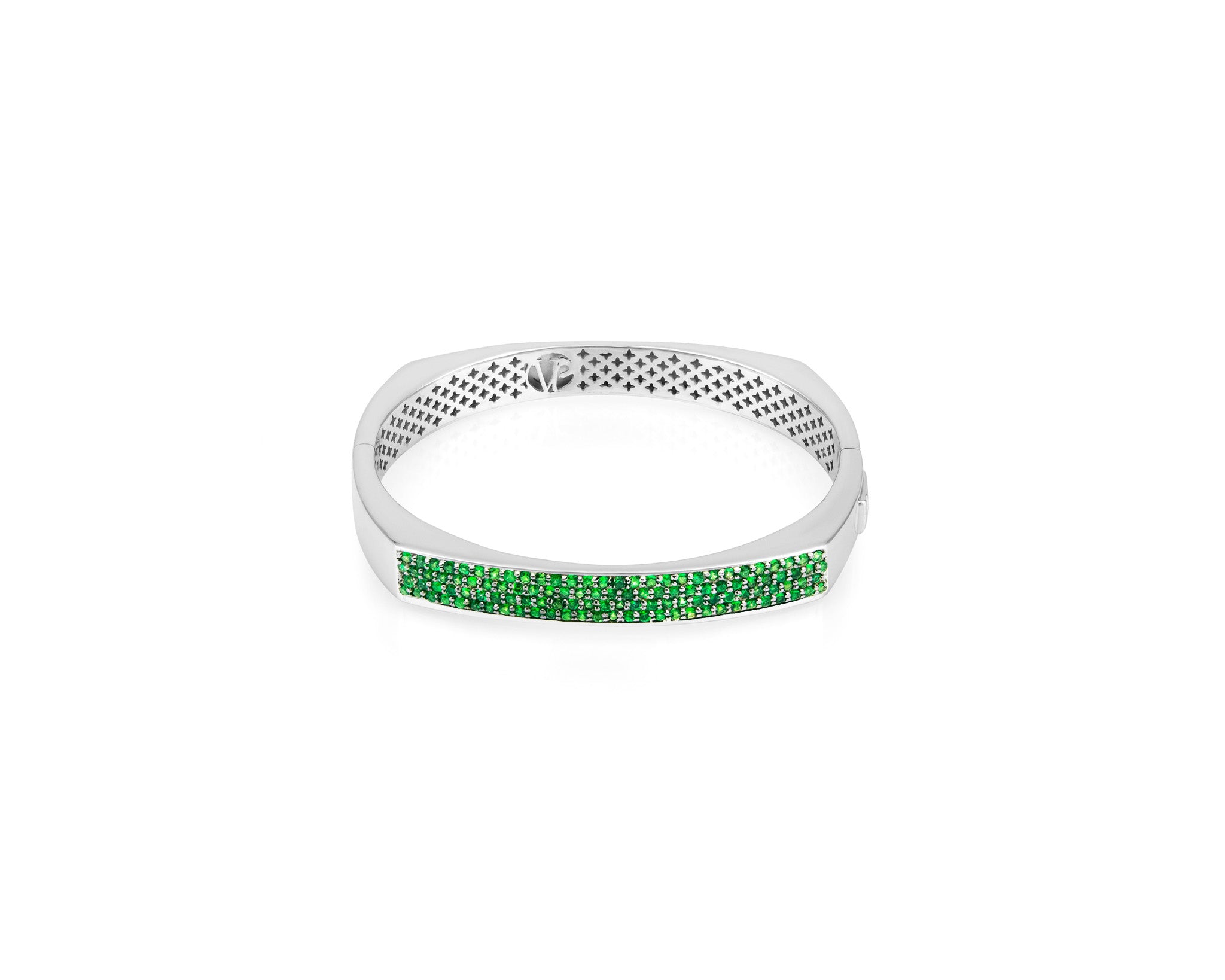 Women’s Toulouse Bangle In Natural Tsavorite Gemstone With Solid Sterling Silver By Vincent Peach Vincent Peach Fine Jewelry