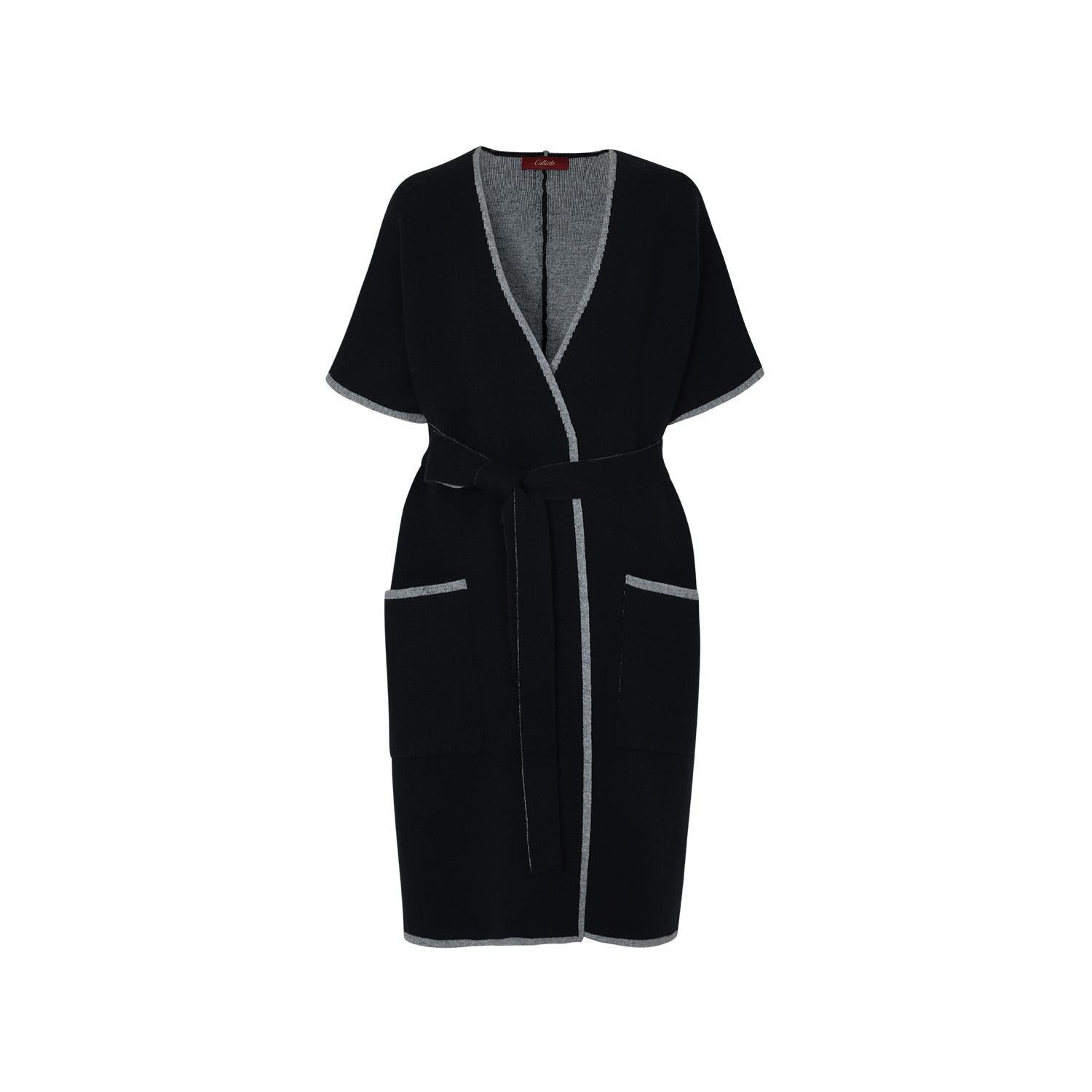 Callaite Women's Black Cashmere Pancho Cardigan - Navy In Black