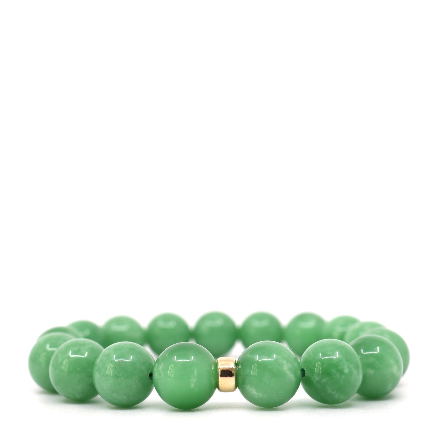 Shar Oke Men's Green / Gold South African Jade Beaded Bracelet In Multi