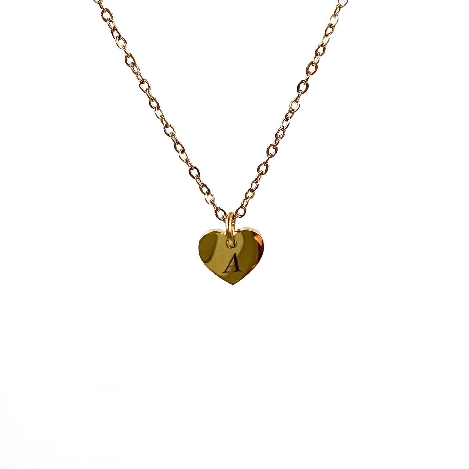 Amati Collection Women's Initials Heartshaped Necklace Stainless Steel - Gold In Gold
