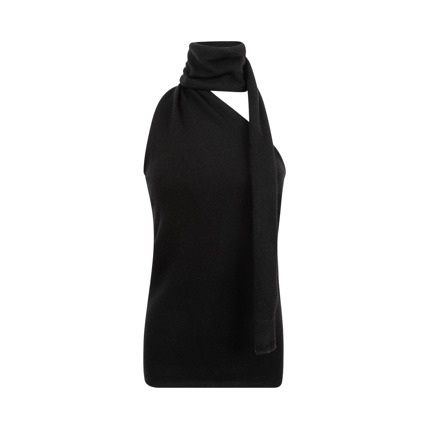 Women’s One-Shoulder Cashmere Top In Black Medium Caz Studio