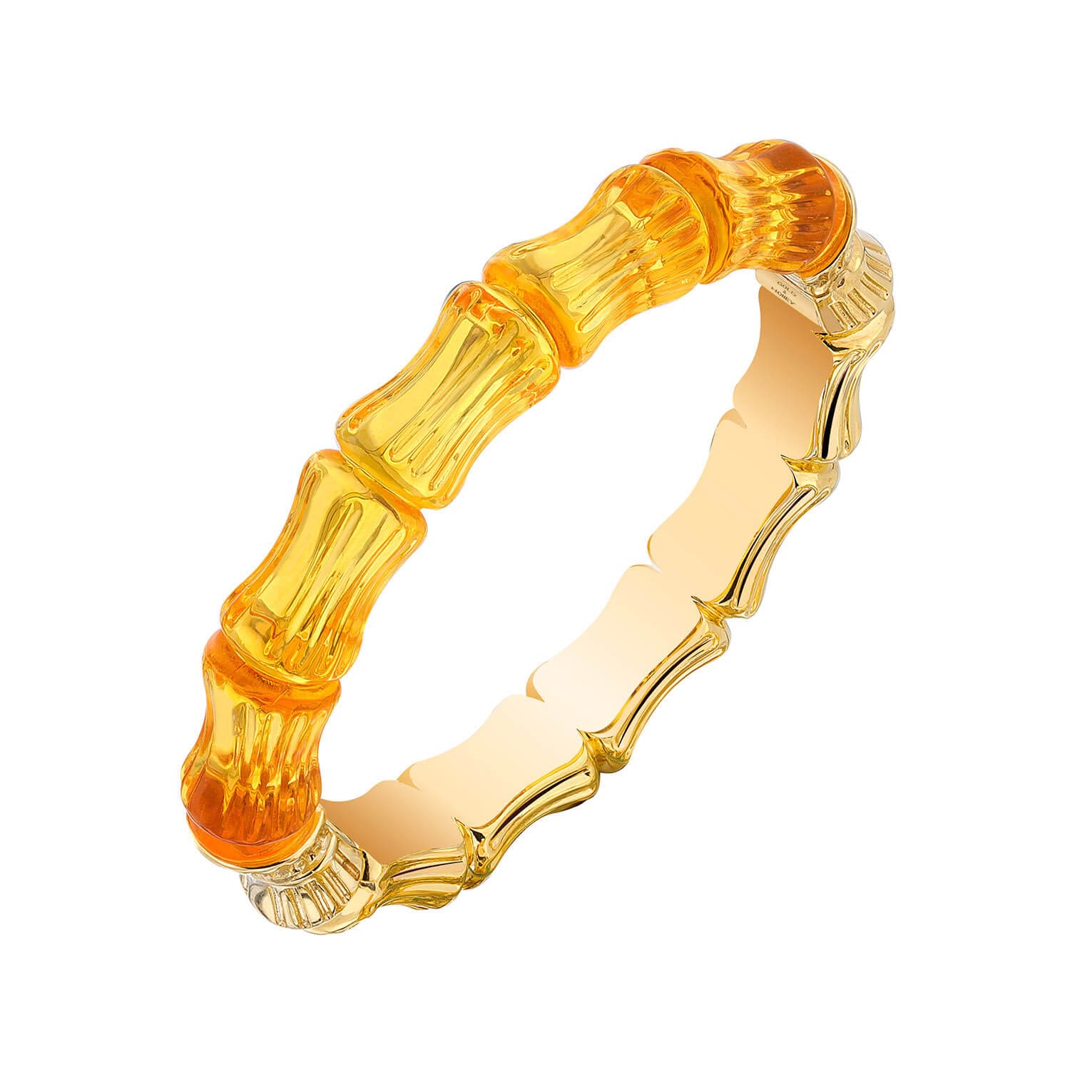 Women’s Gold / Yellow / Orange Bamboo Bangle In Honey Gold & Honey