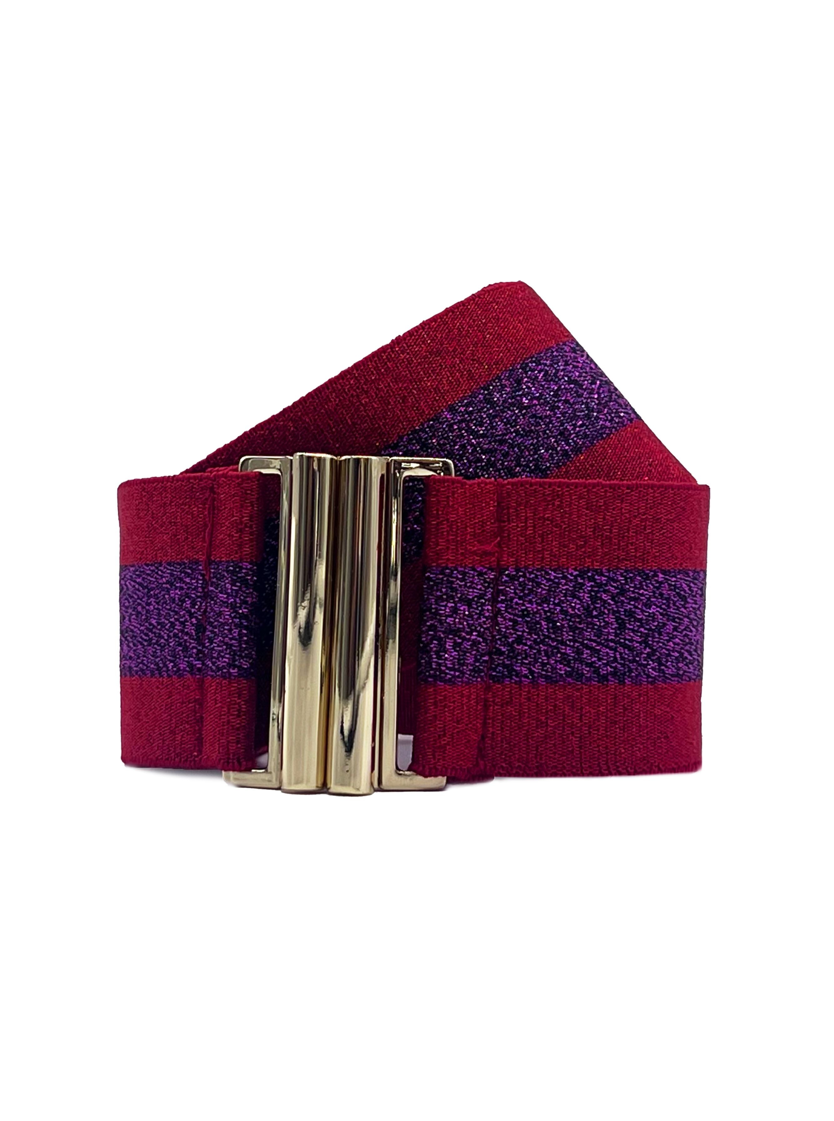 Shop Nooki Design Women's Pink / Purple / Red Judy Elastic Belt In Pink/purple/red