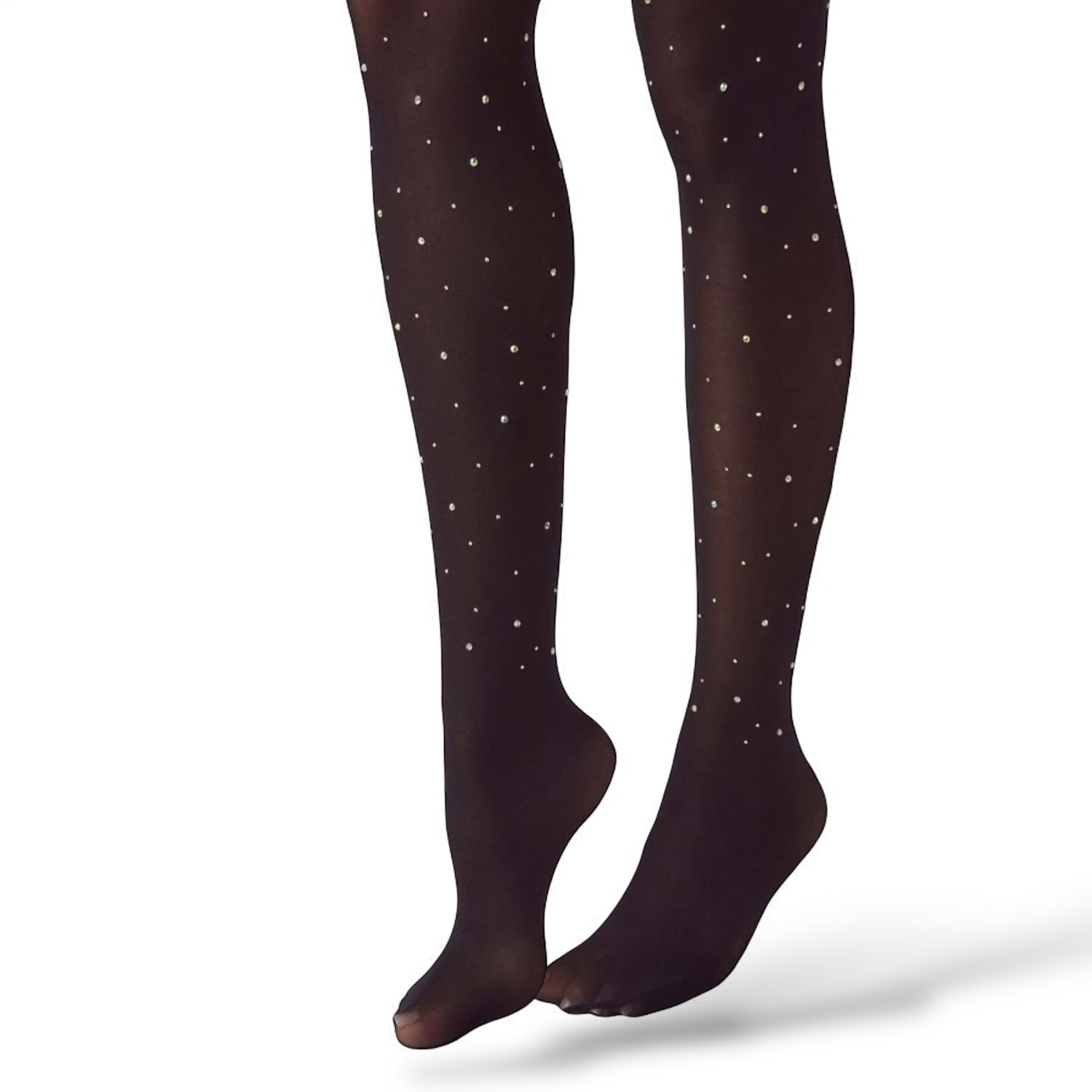 High Heel Jungle By Kathryn Eisman Women's Dream Crystal Tights- Black In Black