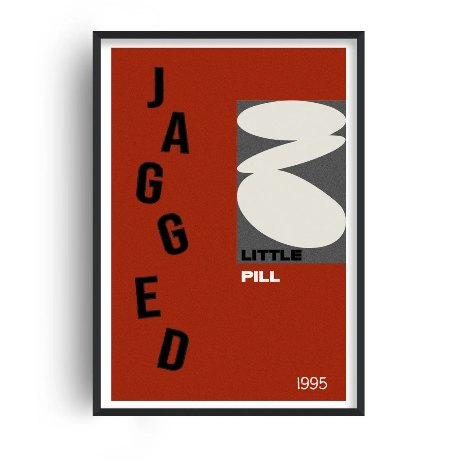 Fanclub Black / Red Jagged Little Pill Retro Giclée Art Print A2 In Multi