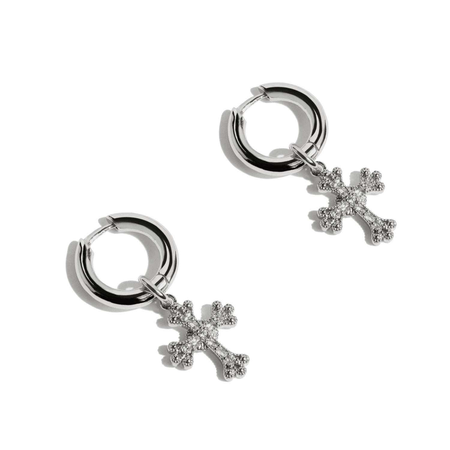 Women’s Cross Hoops Silver Drae Collection