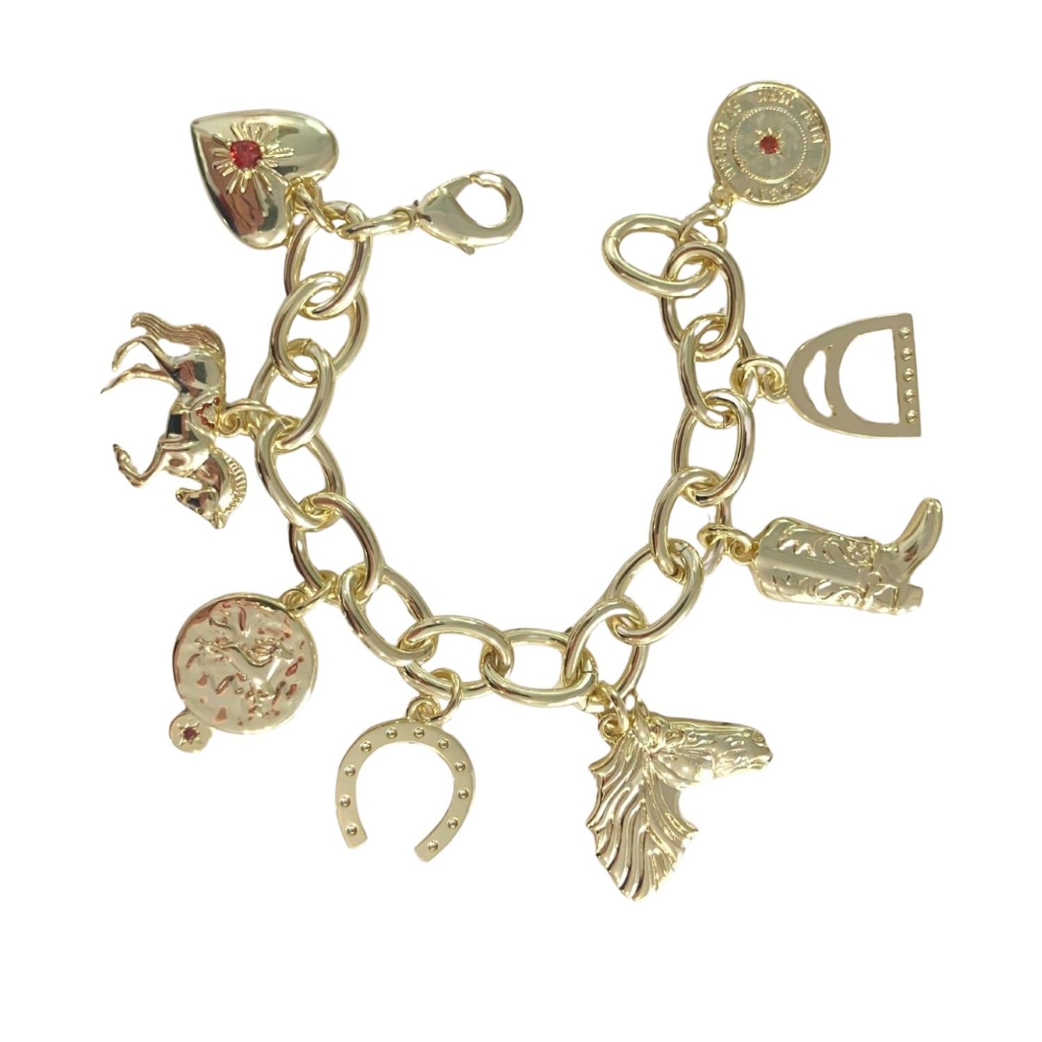 Women's Fire Horse Charm Bracelet In Gold | Lindsay Nicholas New York