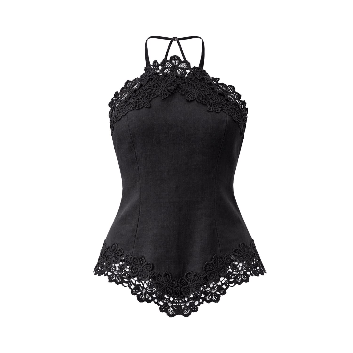 Women&rsquo;s Black Midnight Bloom - Embroidered Top | Medium | Mavlo