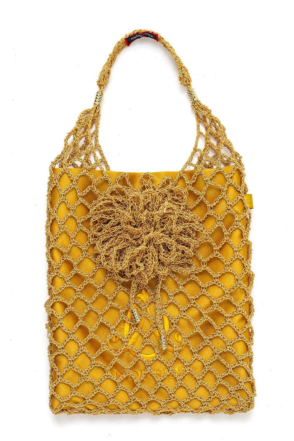 Andreeva Women's Marigold Handmade Crochet Tote Bag In Gold