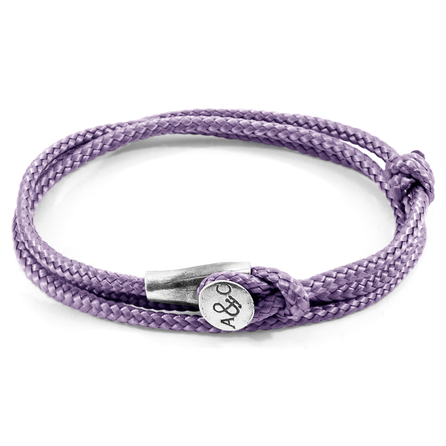 Anchor & Crew Women's Lilac Purple Dundee Silver & Rope Bracelet In Purple