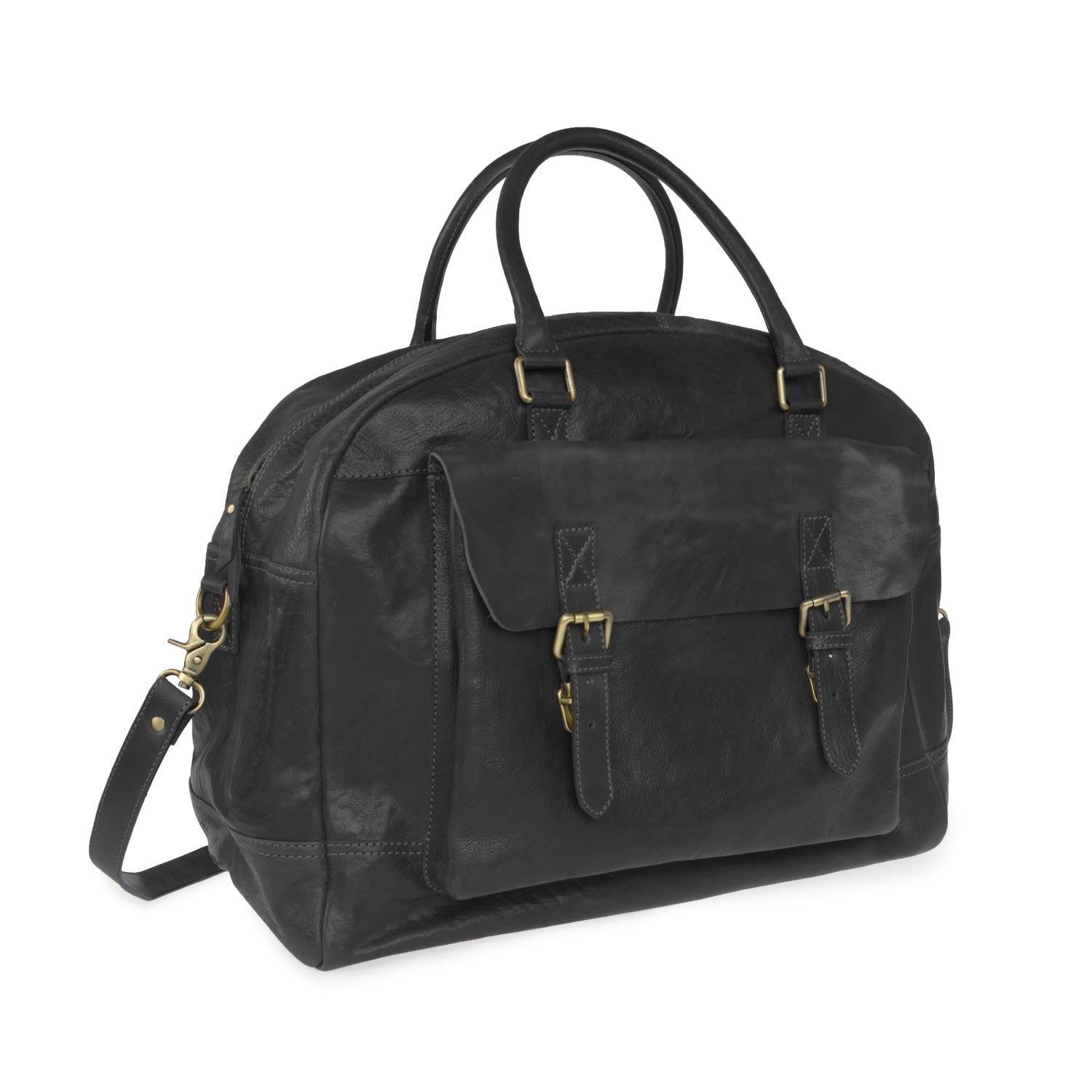 Men's Wandering Soul Black Leather Travel Bag | Vida Vida