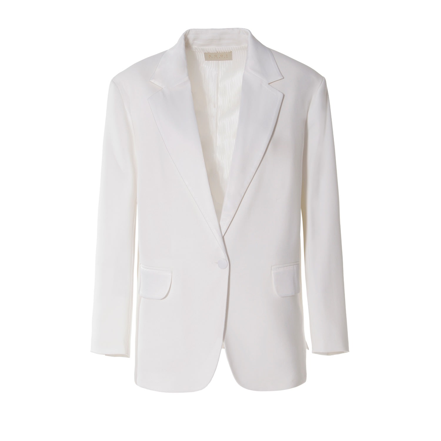 Aggi By Halewski Women's Alex Aesthetic White Blazer In White
