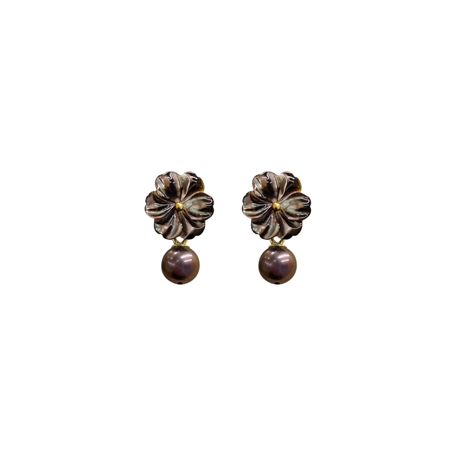 Women’s Gold / Black / Brown Cleito Earrings - Black Pearl | Alegoria Jewellery