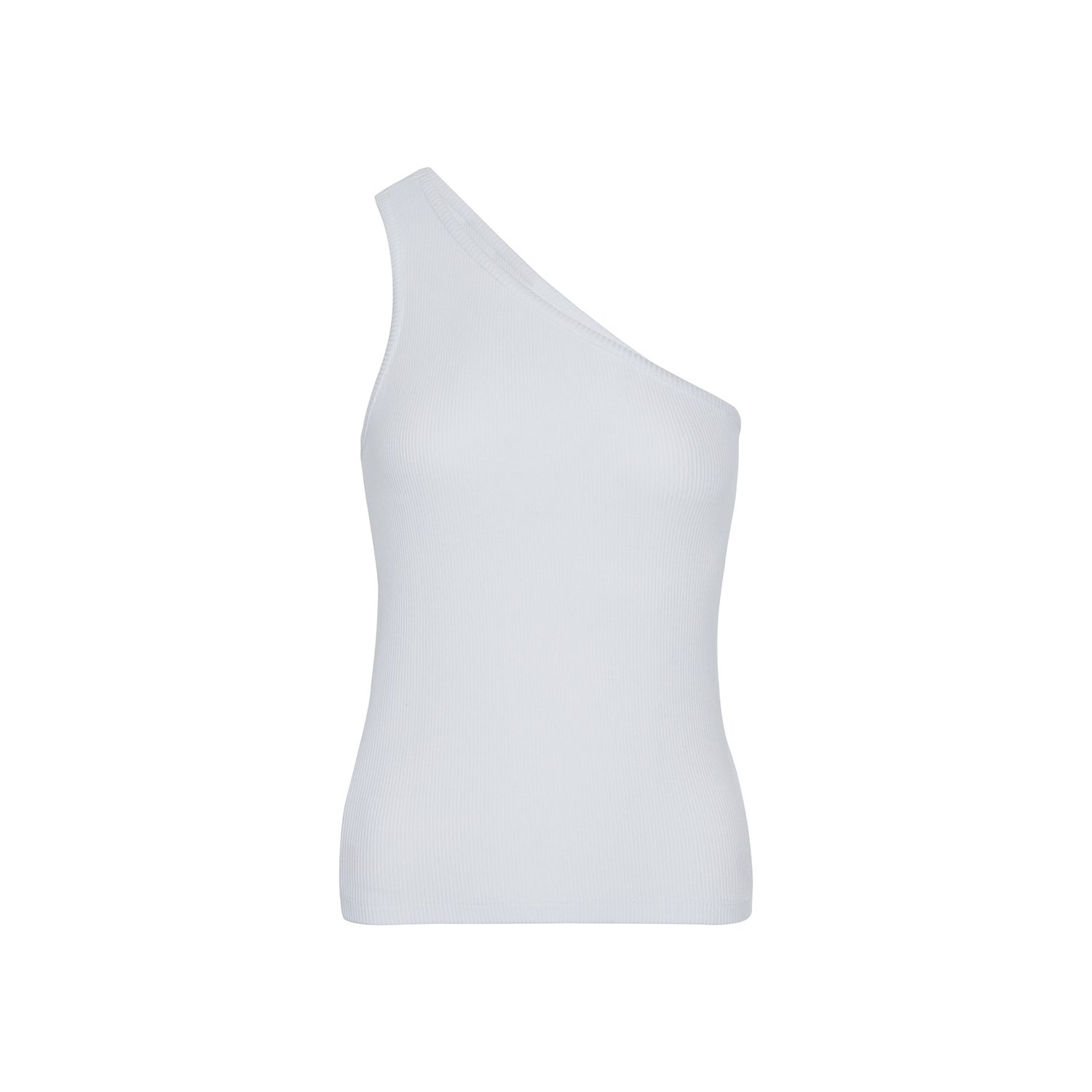 Rue Les Createurs Women's One Shoulder Asymmetric White Blouse In White