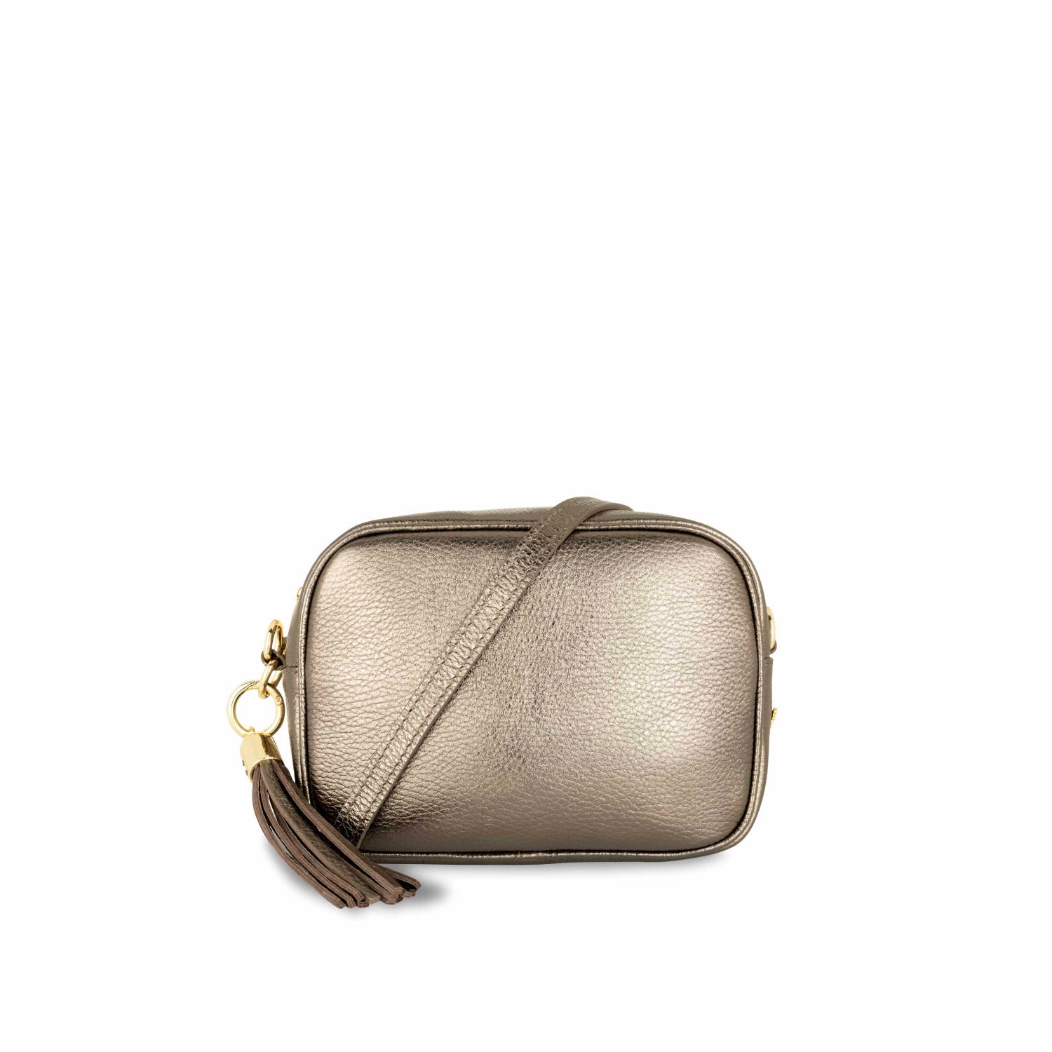 Apatchy London Women's Gold The Tassel Bronze Leather Crossbody Bag In Metallic