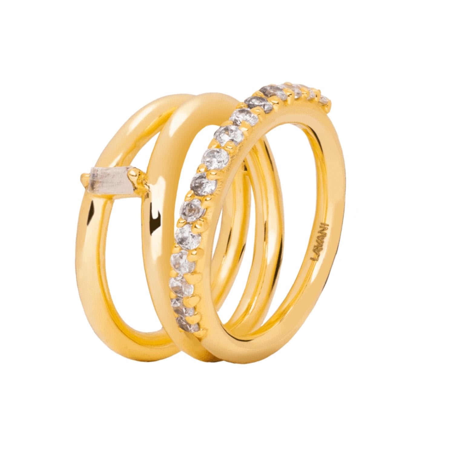 Lavani Jewels Women's White / Gold Goldplated White Idol Ring In Gold