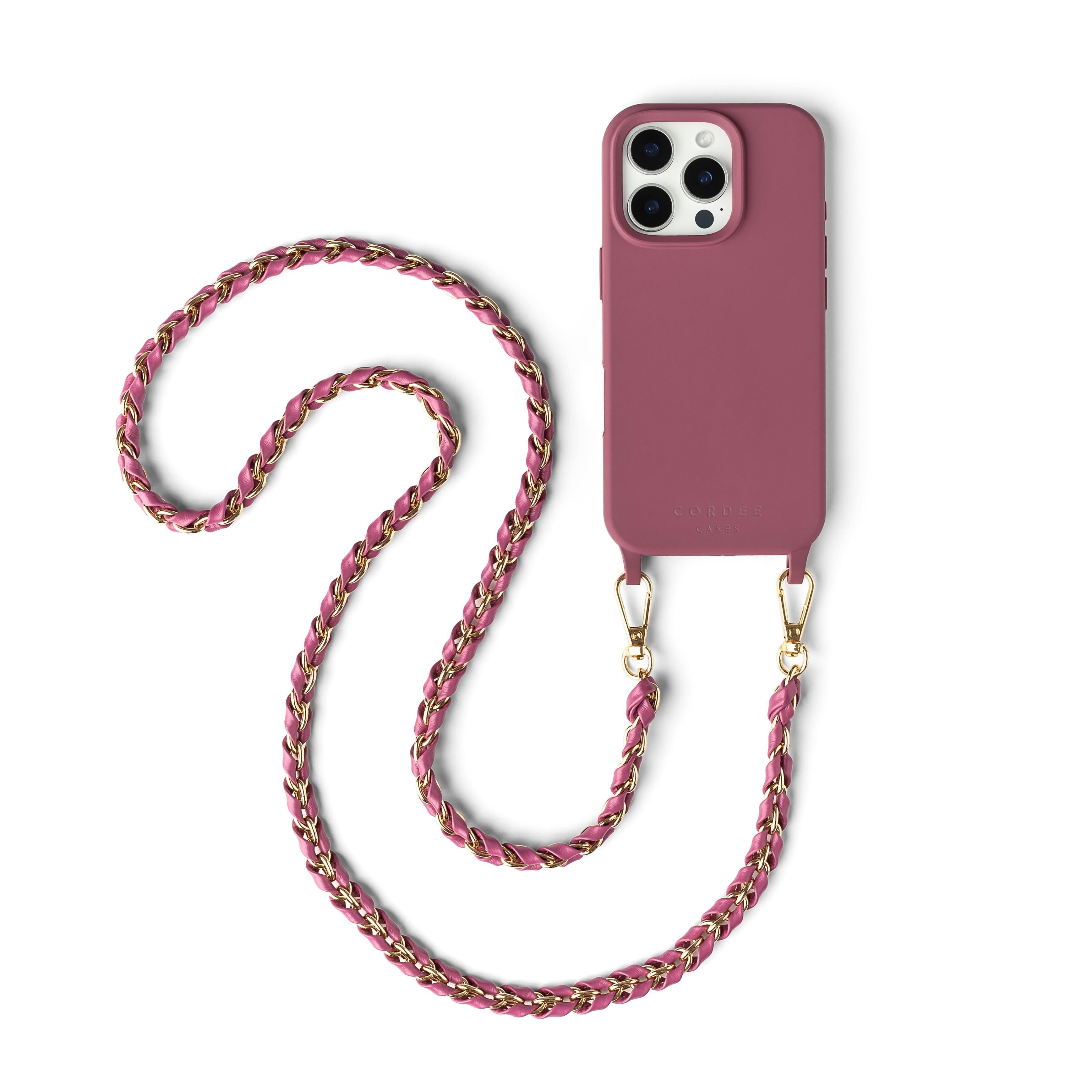 Cordée Cases Red Burgundy Phone Case, Emi Phone Chain Set Burgundy Magsafe In Red