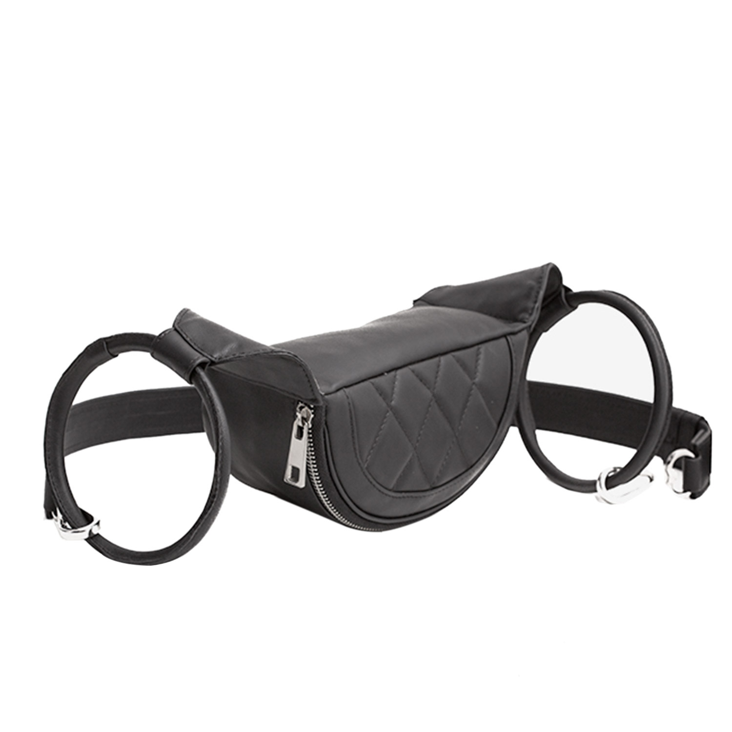 Laura Olaru Women's Nadia Quilted Black Leather Belt Bag In Black