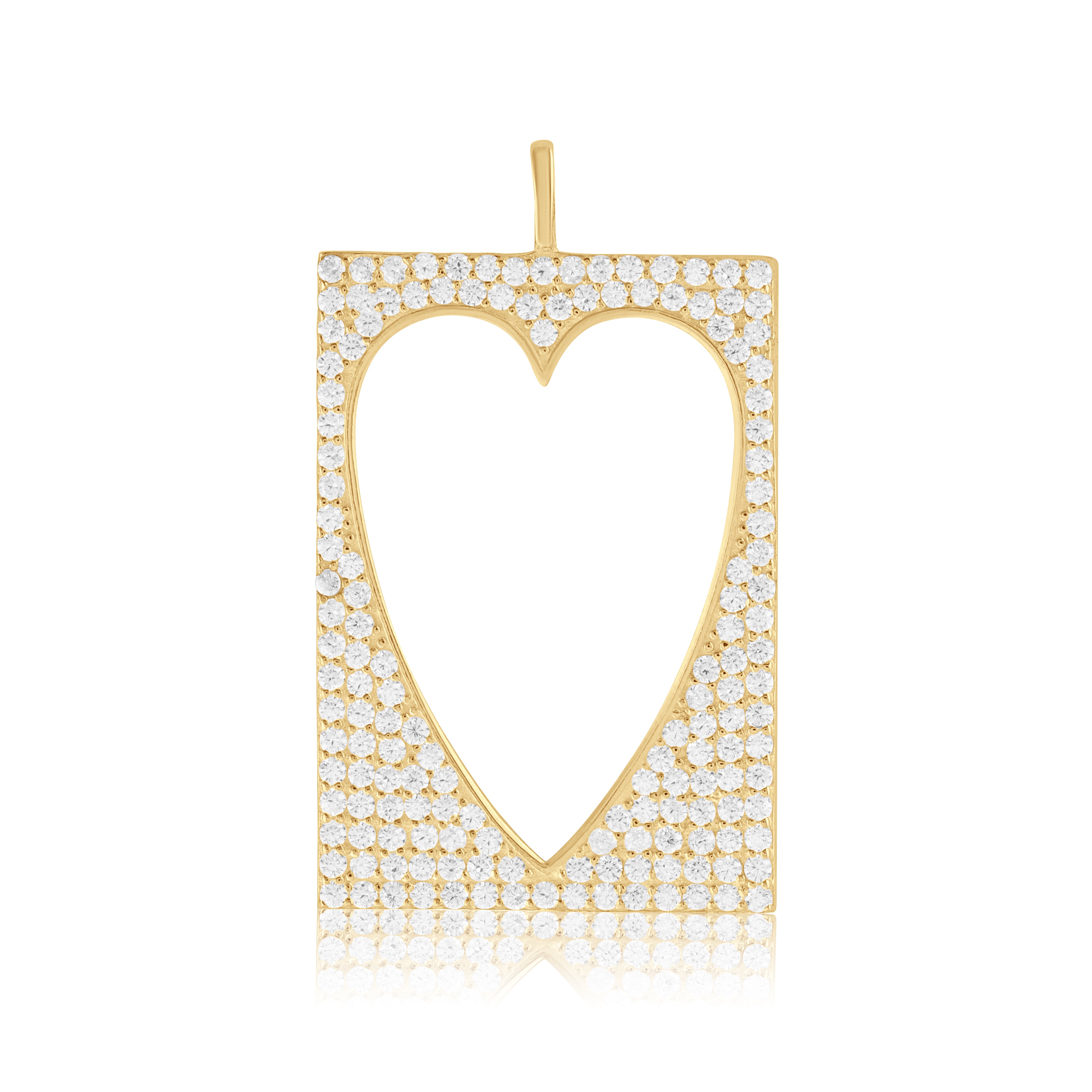 Women’s Open Pave Heart Tag - Gold Shymi