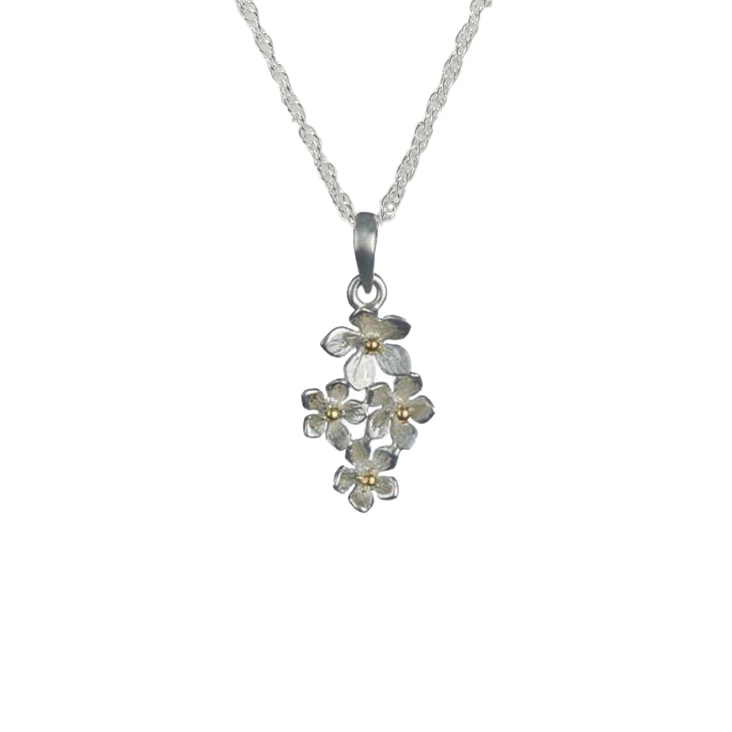 Isla Silver Women's Gold / Silver Handmade Dainty Flower Sterling Silver Pendant