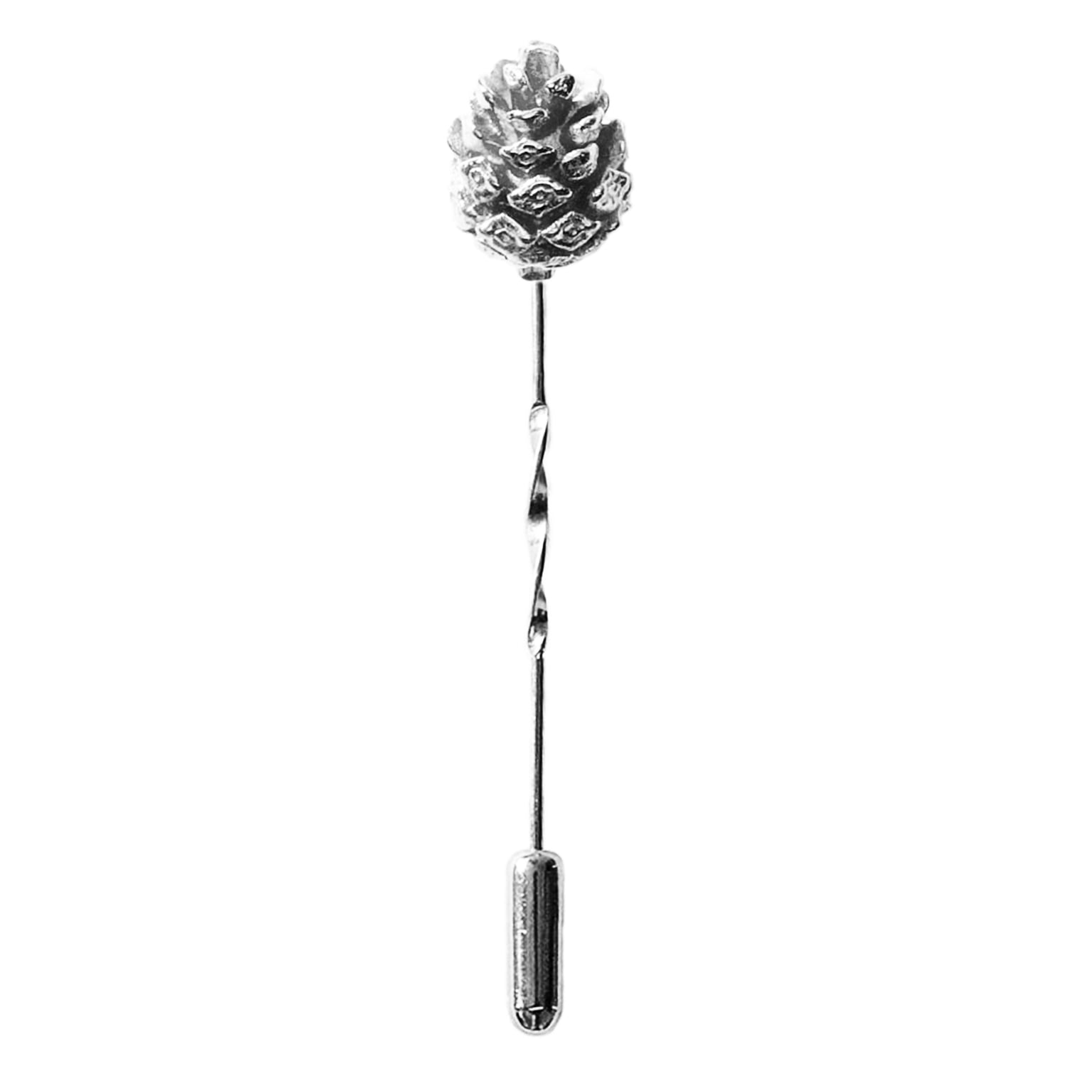 Lee Renee Men's Baby Pine Cone Tie Pin - Silver