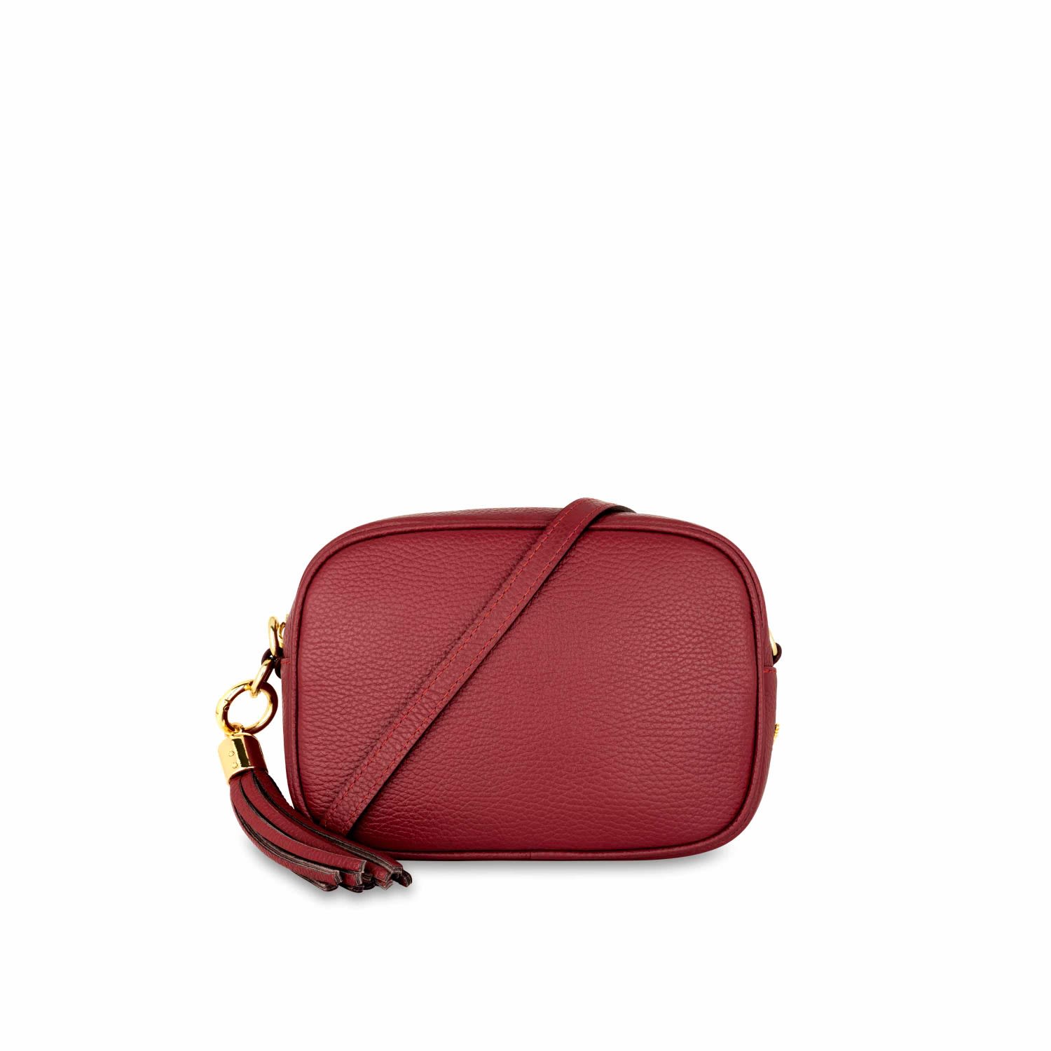 Apatchy London Women's The Tassel Cherry Red Leather Crossbody Bag In Black