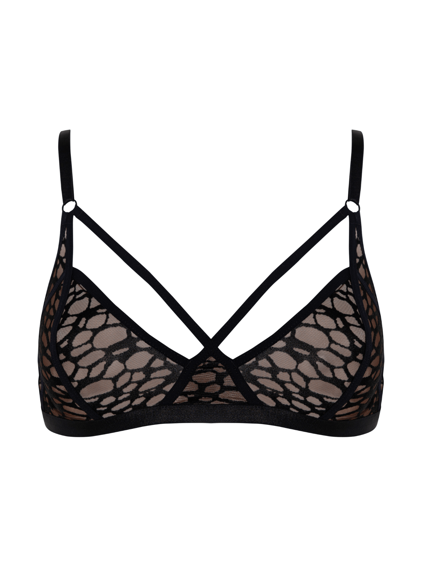 Bonbon Lingerie Women's Black Chaos Triangle Bra In Black