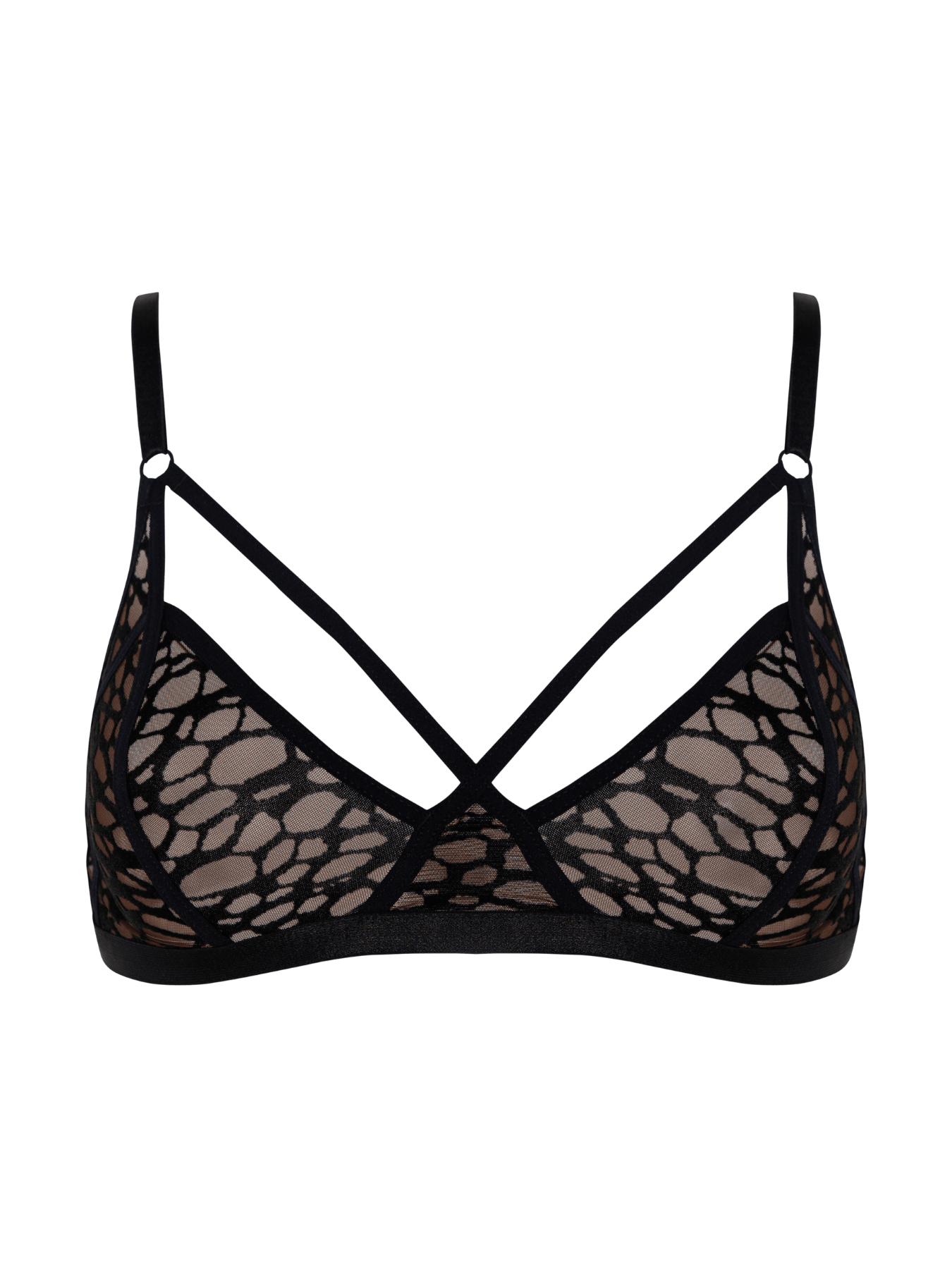 Women’s Black Chaos Triangle Bra Medium Bonbon Lingerie