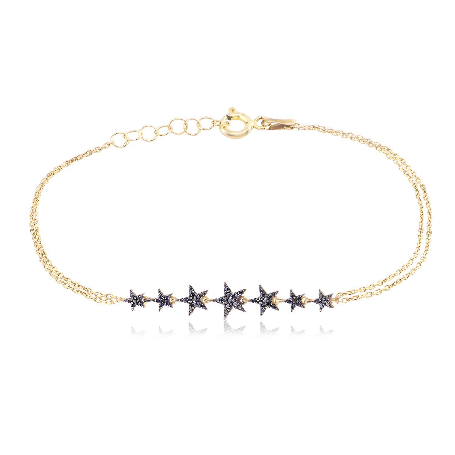 Women’s Black Stone Star Bracelet Gold By Eda Dogan