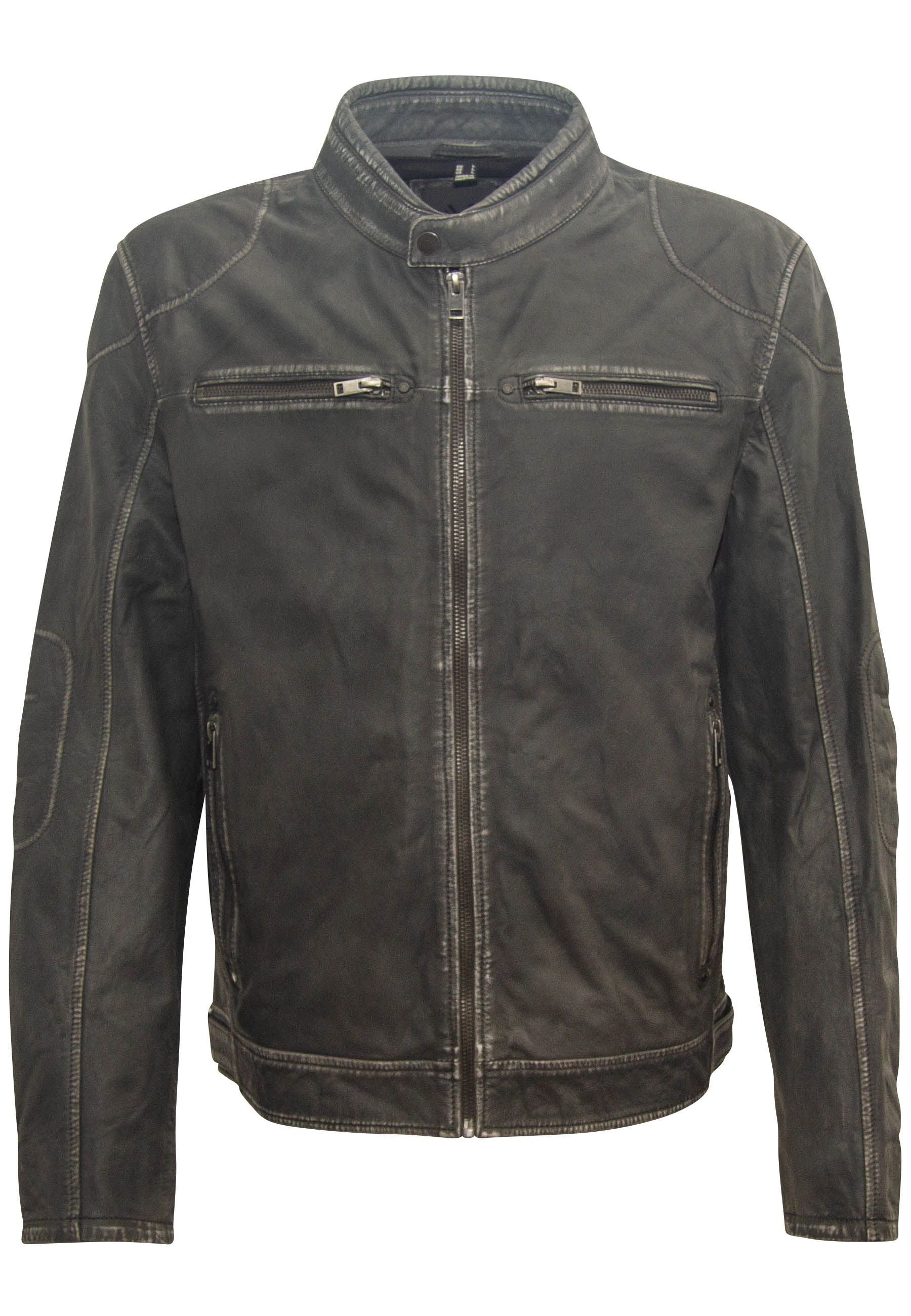 Mauritius Men's Grey Fabian Cf Leather Jacket, Granit In Gray