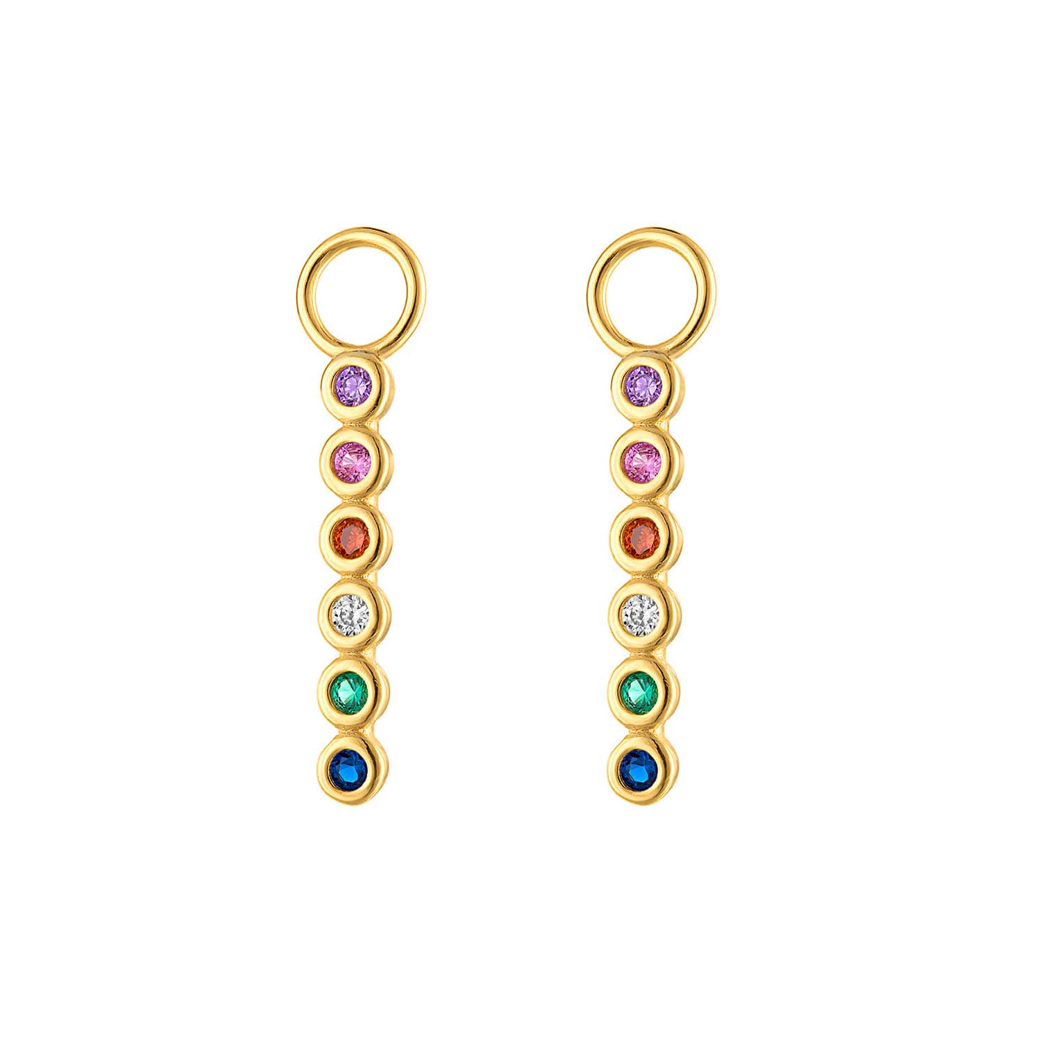 Outofoffice Women's Gold Rainbow Pave Earring Accessory Charm