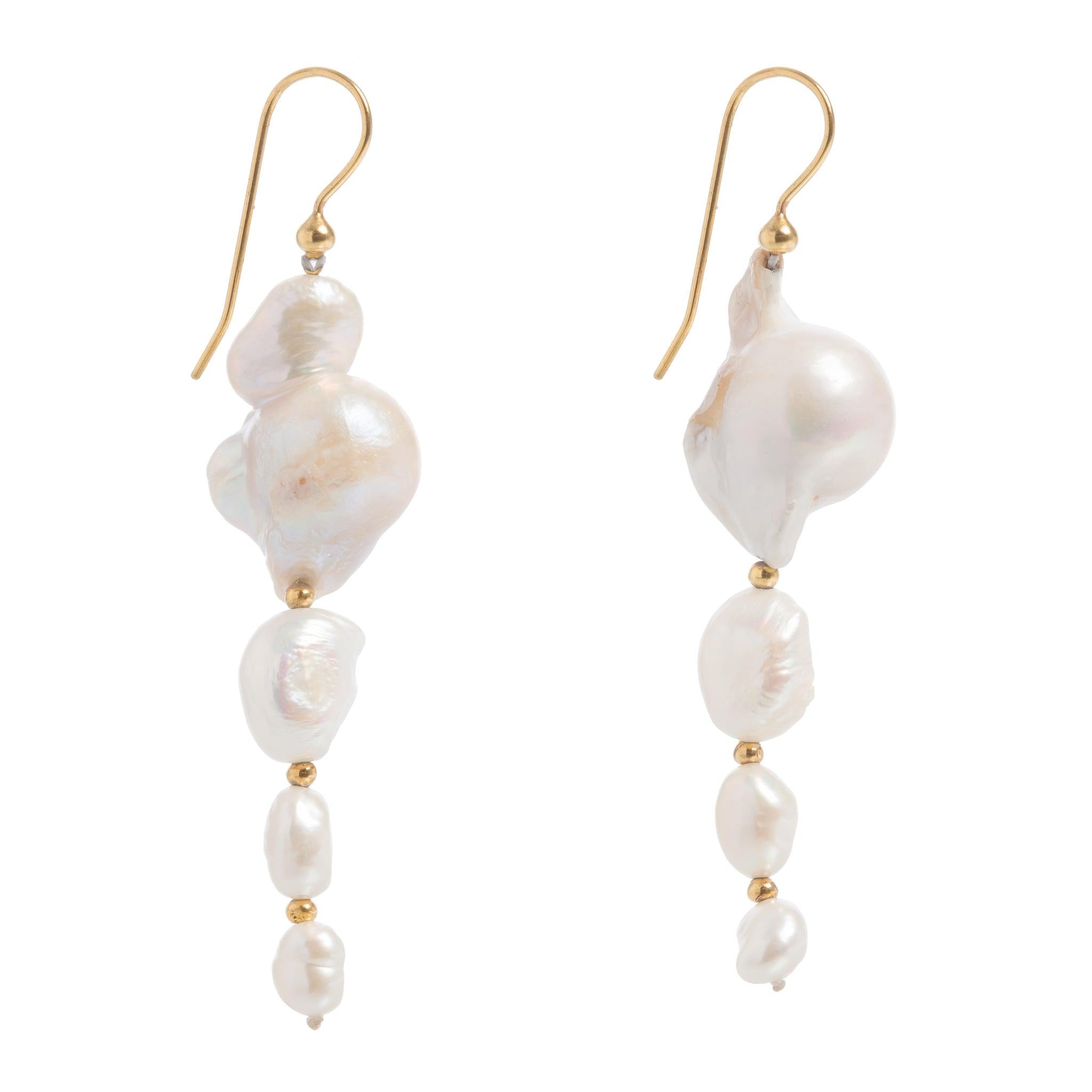Freya Rose Large Baroque Pearl Drops Earings In Multi