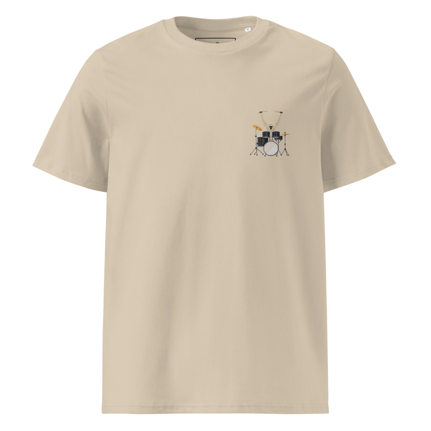 Anchor & Crew Neutrals Desert Dust Drummer Monkey Organic Cotton Embroidered T-shirt - Women
