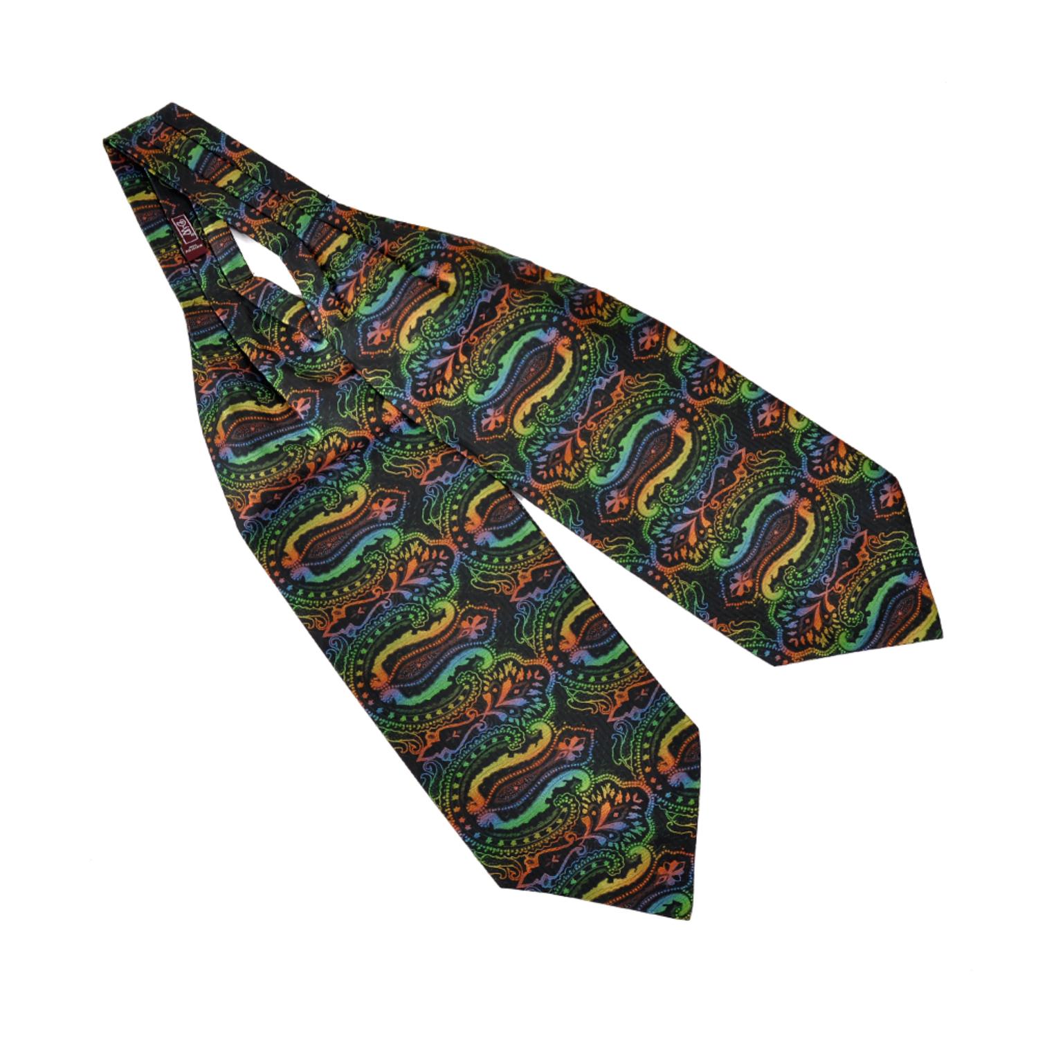 David Wej Men's Self Tie Paisley Cravat – Multicolor