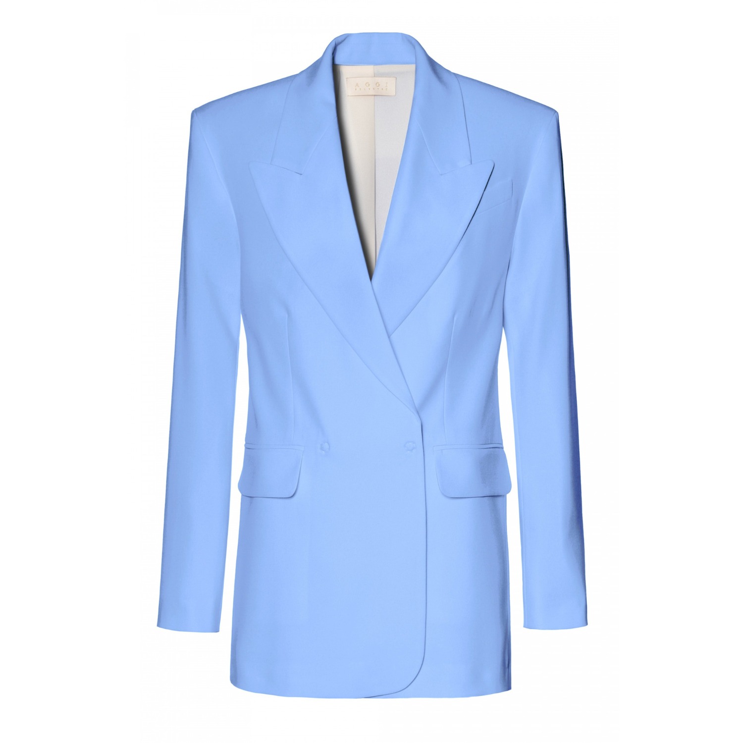 Aggi By Halewski Women's Blue Blair Skyway Oversized Blazer