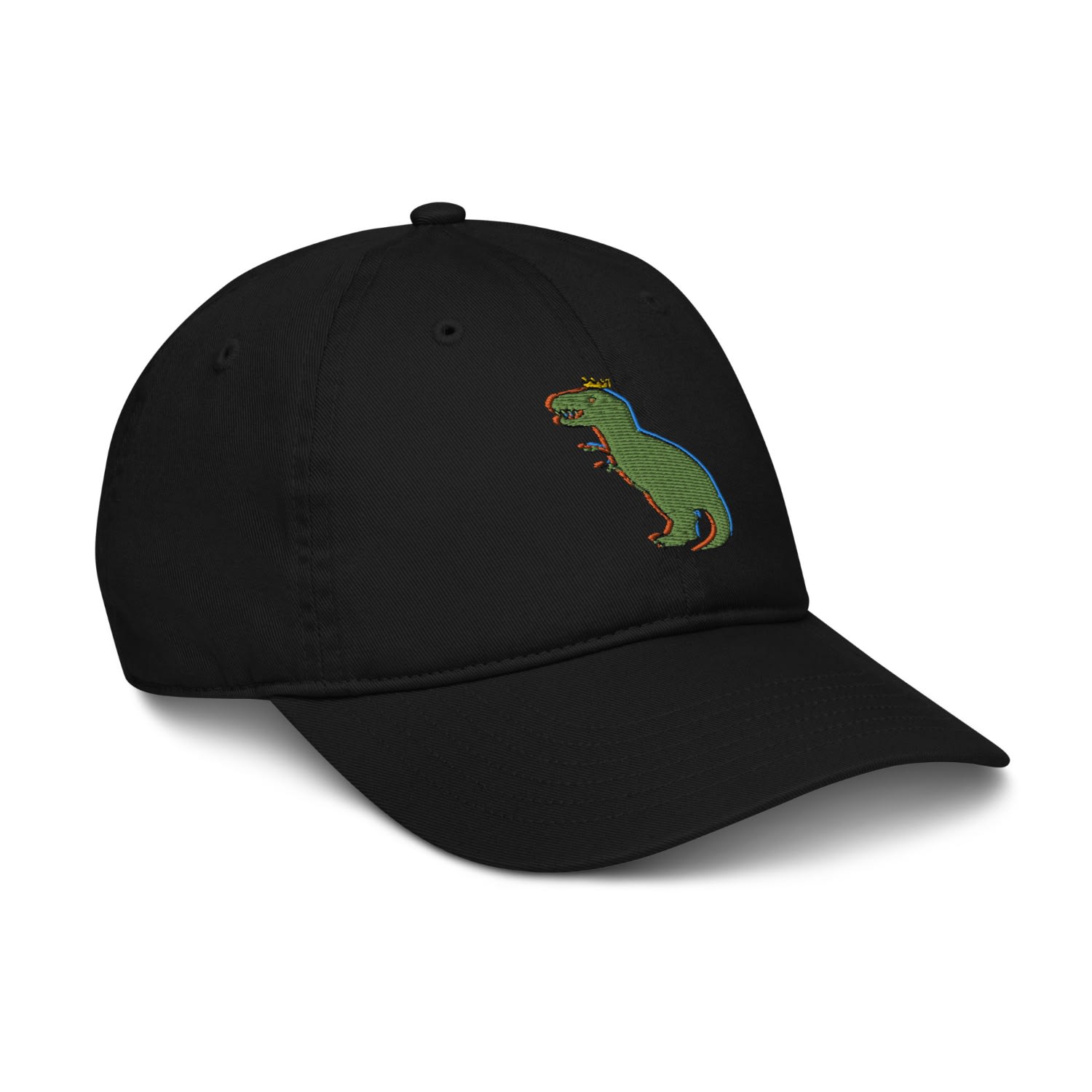 Anchor & Crew Black T-rex Snap Dancin' In The Wild Organic Cotton Embroidered Baseball Cap - Women In Black