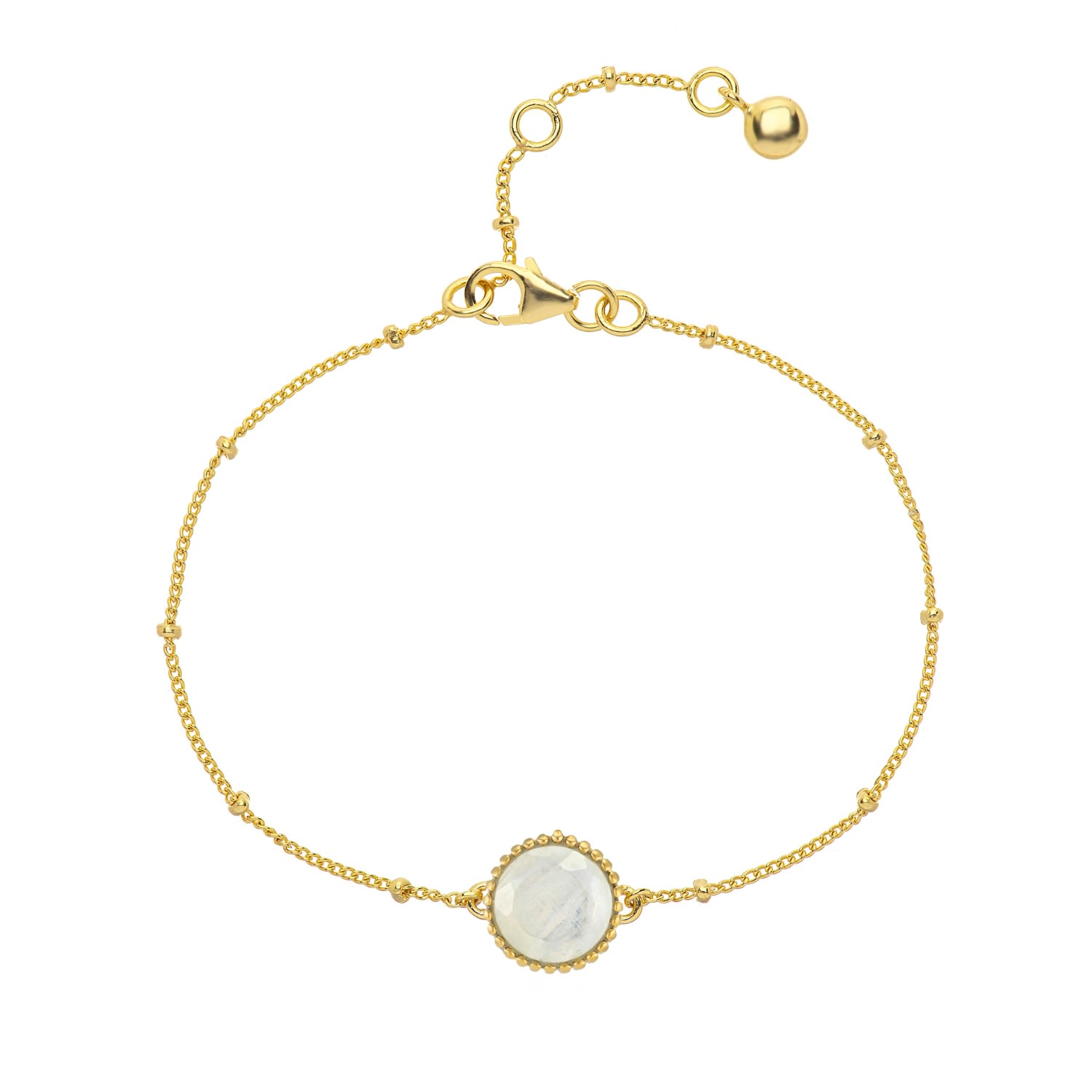 Women’s Neutrals / Gold / White Barcelona June Birthstone Bracelet - Moonstone Auree Jewellery