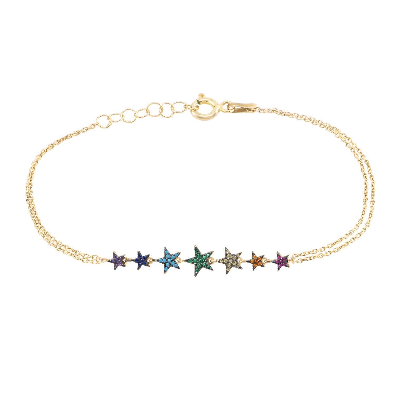 Gold Multicolor Star Bracelet, BY EDA DOGAN