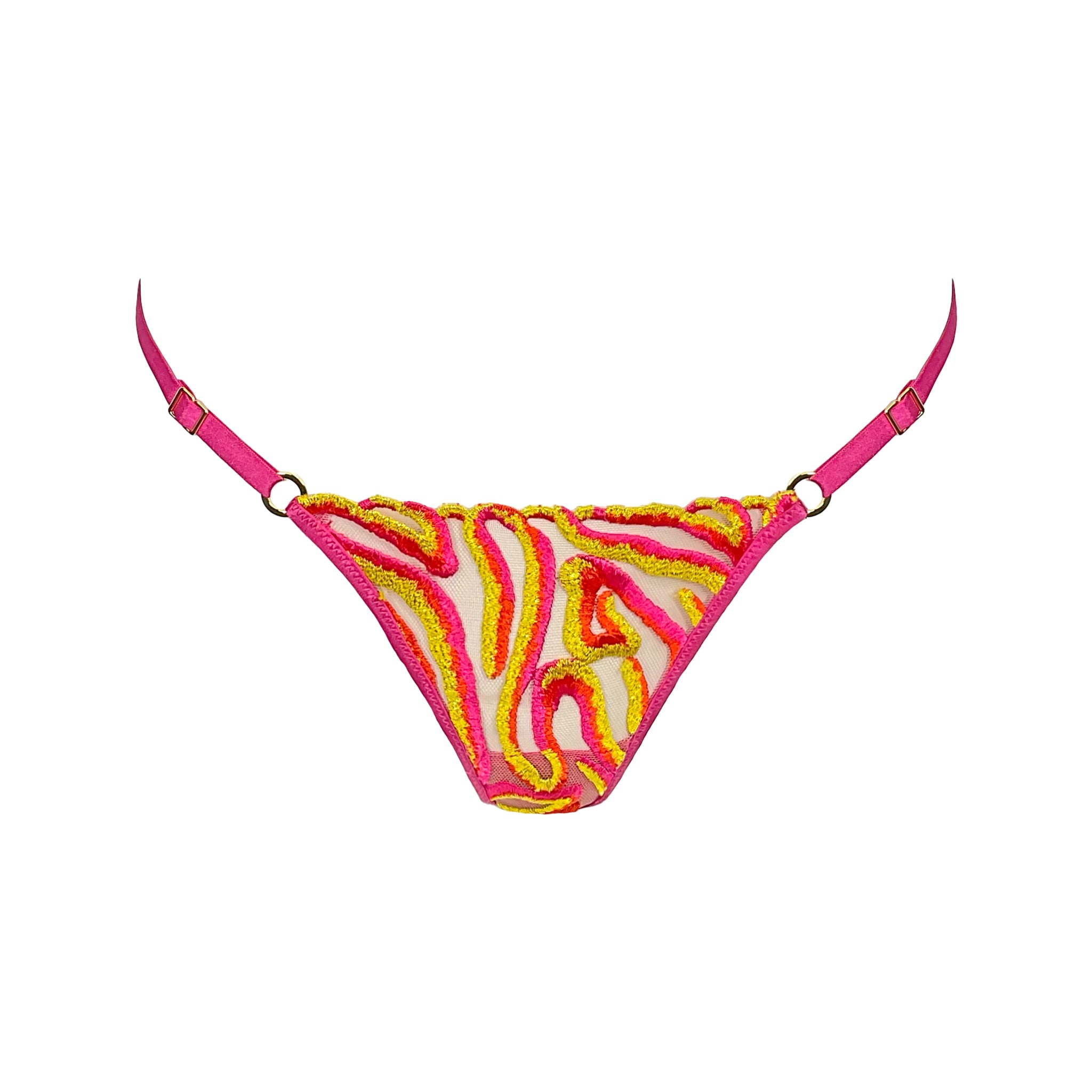 Somewhere Never Women's Yellow / Orange / Pink Running Wild String In Yellow/orange/pink
