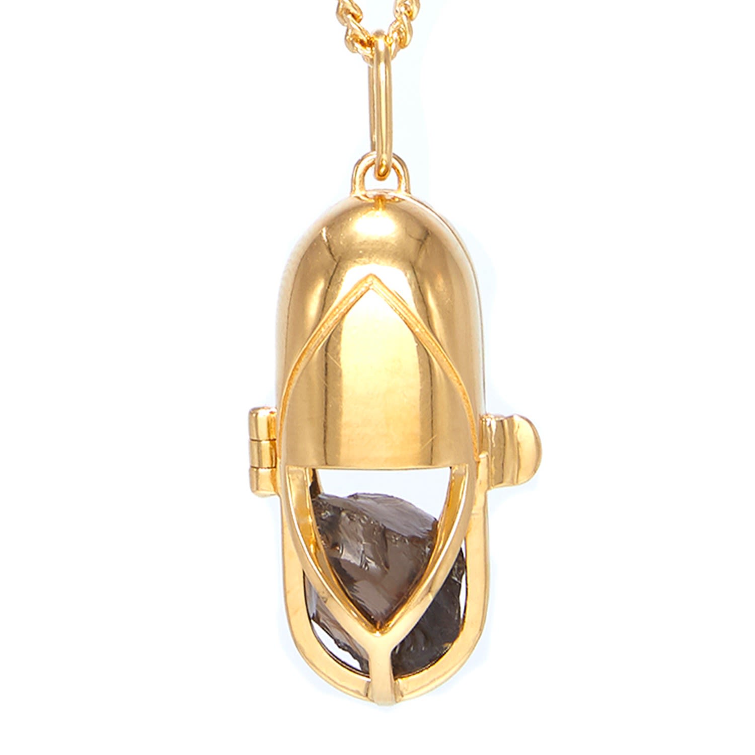 Women’s Brown Capsule Crystal Pendant - Vermeil - Smokey Quartz Capsule Eleven