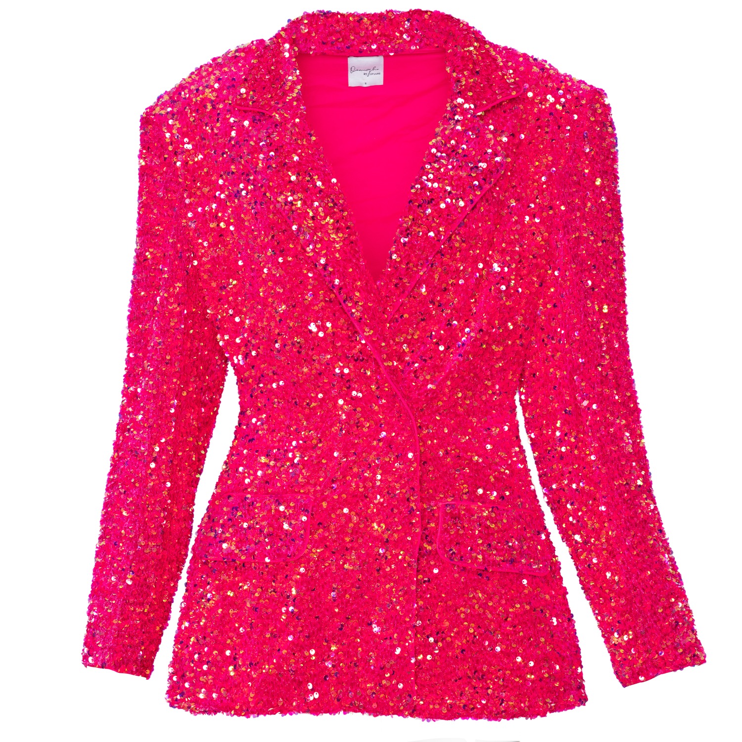 Women's Liza Sequin Blazer In Pink Spinel | 3Xl | Ofuure