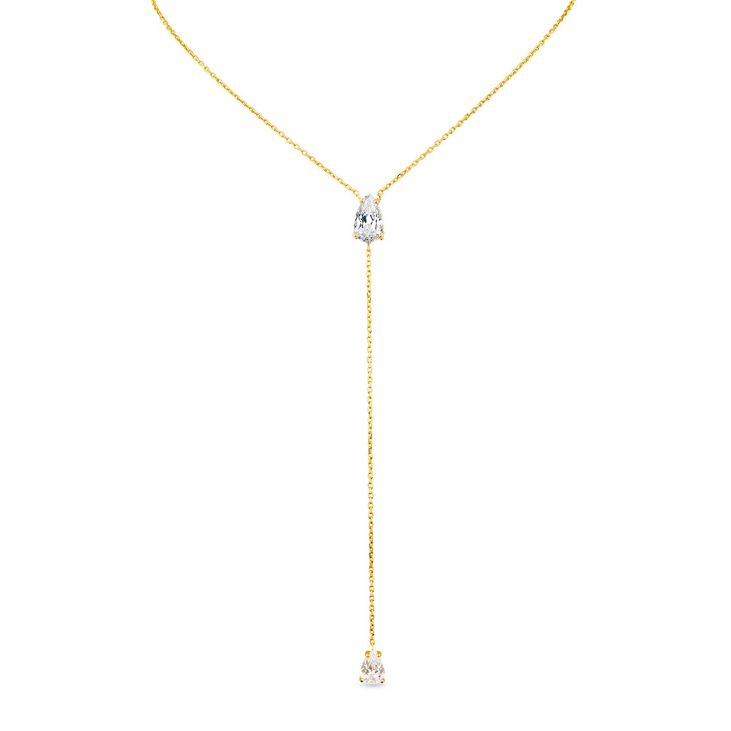 Sally Skoufis Women's White / Gold Pure Lariat With Man Made Cz Diamond Stimulant In Sterling Silver & 18k Gold Ve In Multi
