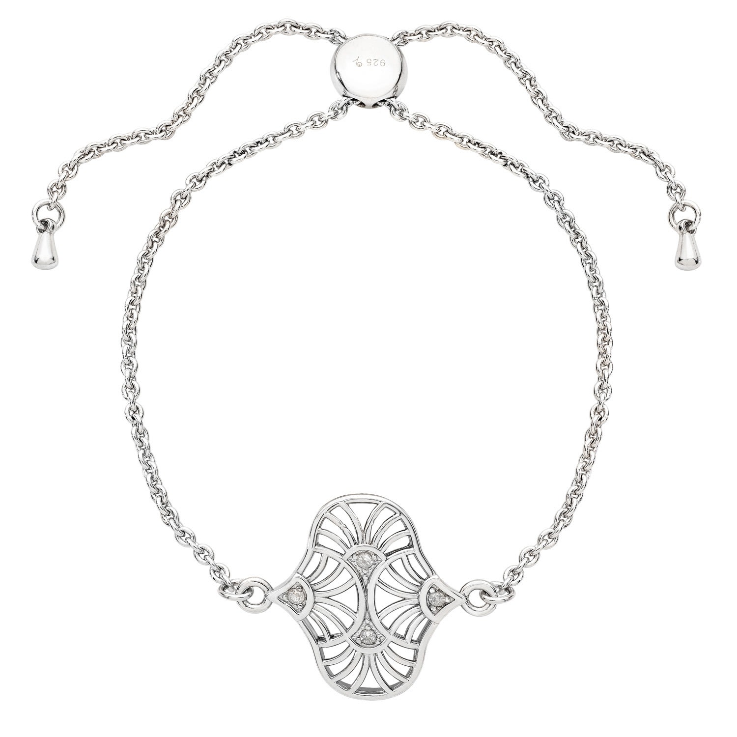 Lucy Quartermaine Women's Silver Art Deco Oval Bracelet In Silver