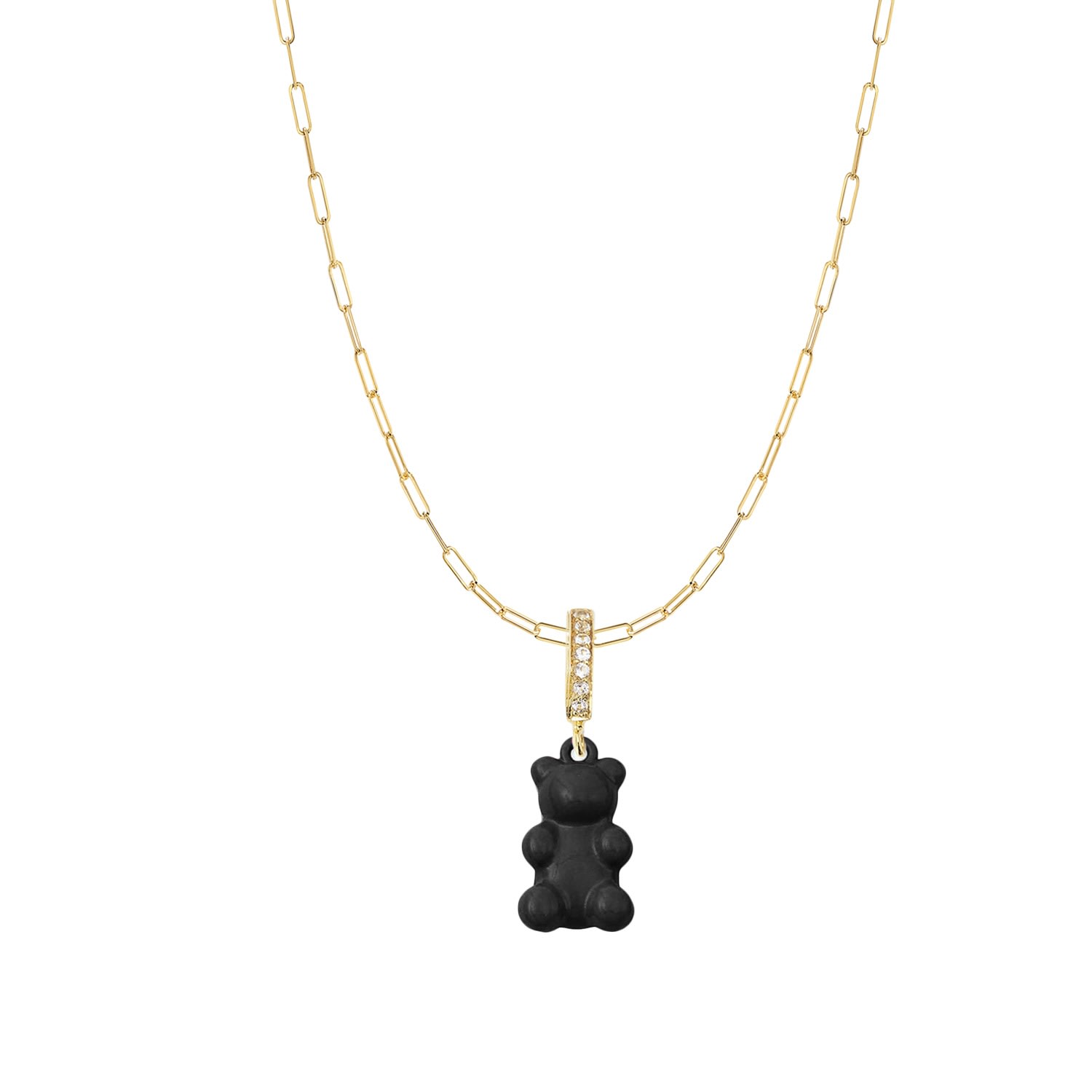 Women’s Dainty Chain Gummy Necklace - Black Adriana Pappas Designs