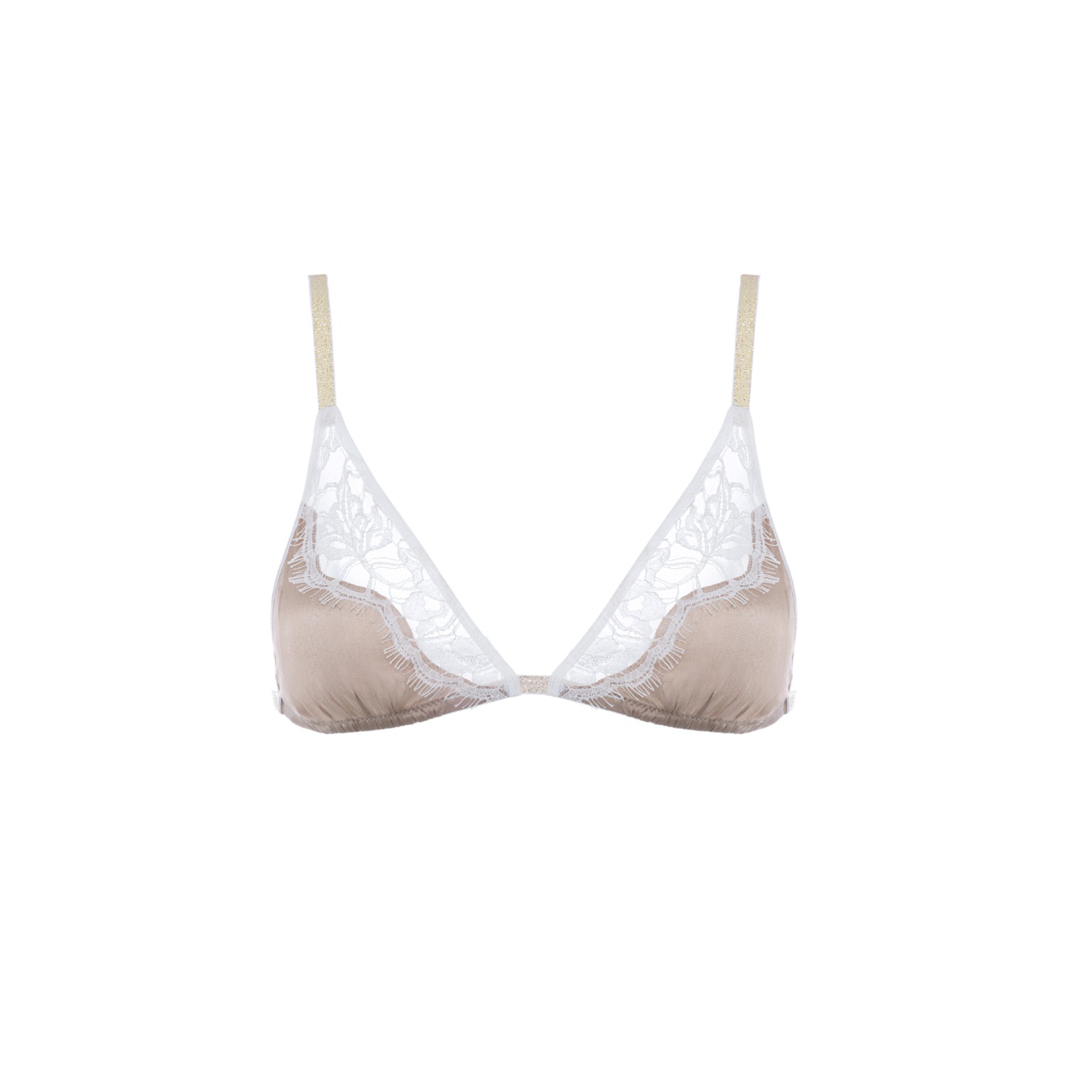 Calvin Klein Seductive Comfort Lace Plunge Bra in Natural