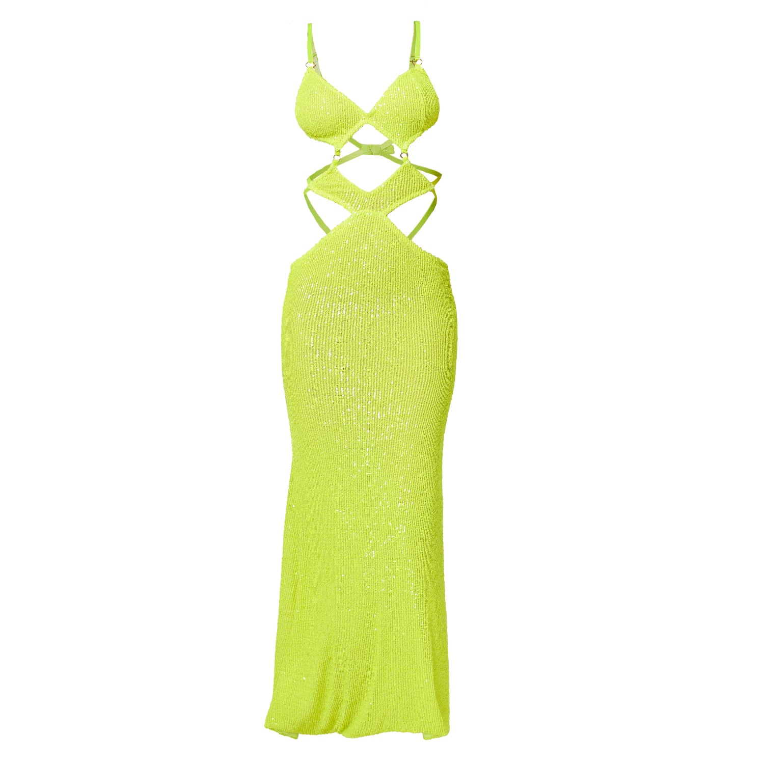 Women’s Green The Mariposa Maxi Dress - Citrus Sequin Medium Bao Tranchi