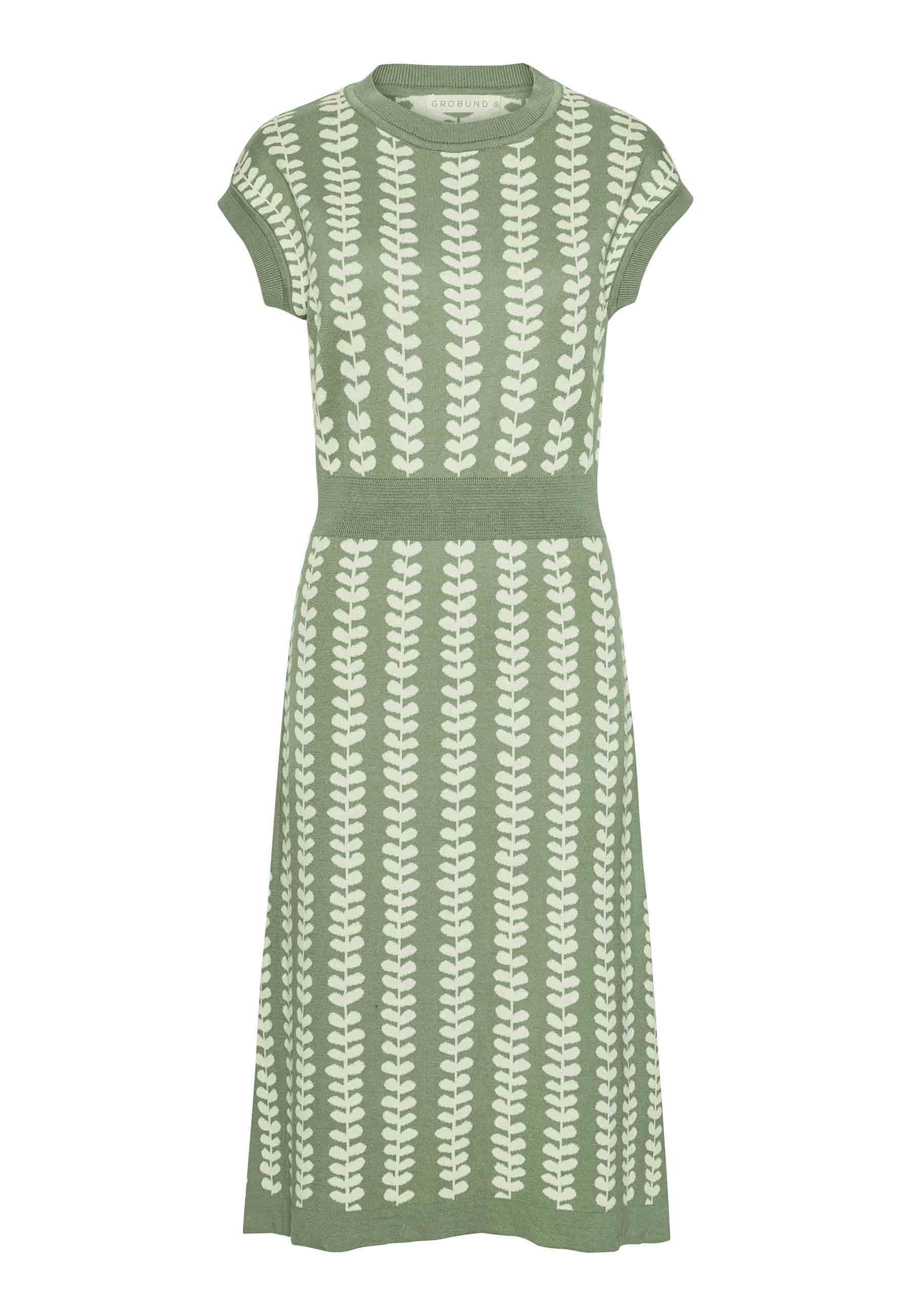 Grobund Women's  Alma Dress - Sage Green With Leaves In Green