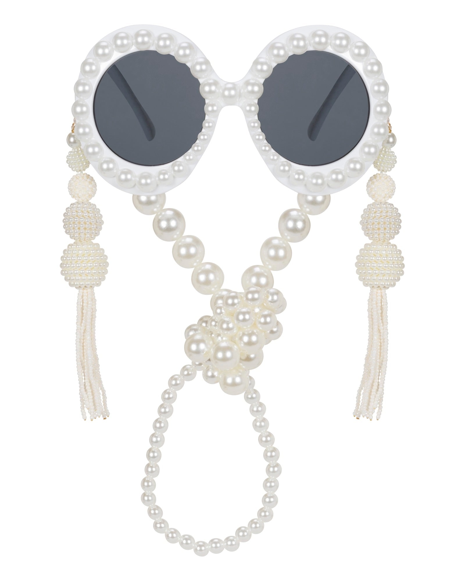 Meghan Fabulous Women's White Pearl Treasure Pirate Booty Sunglasses In Neutral